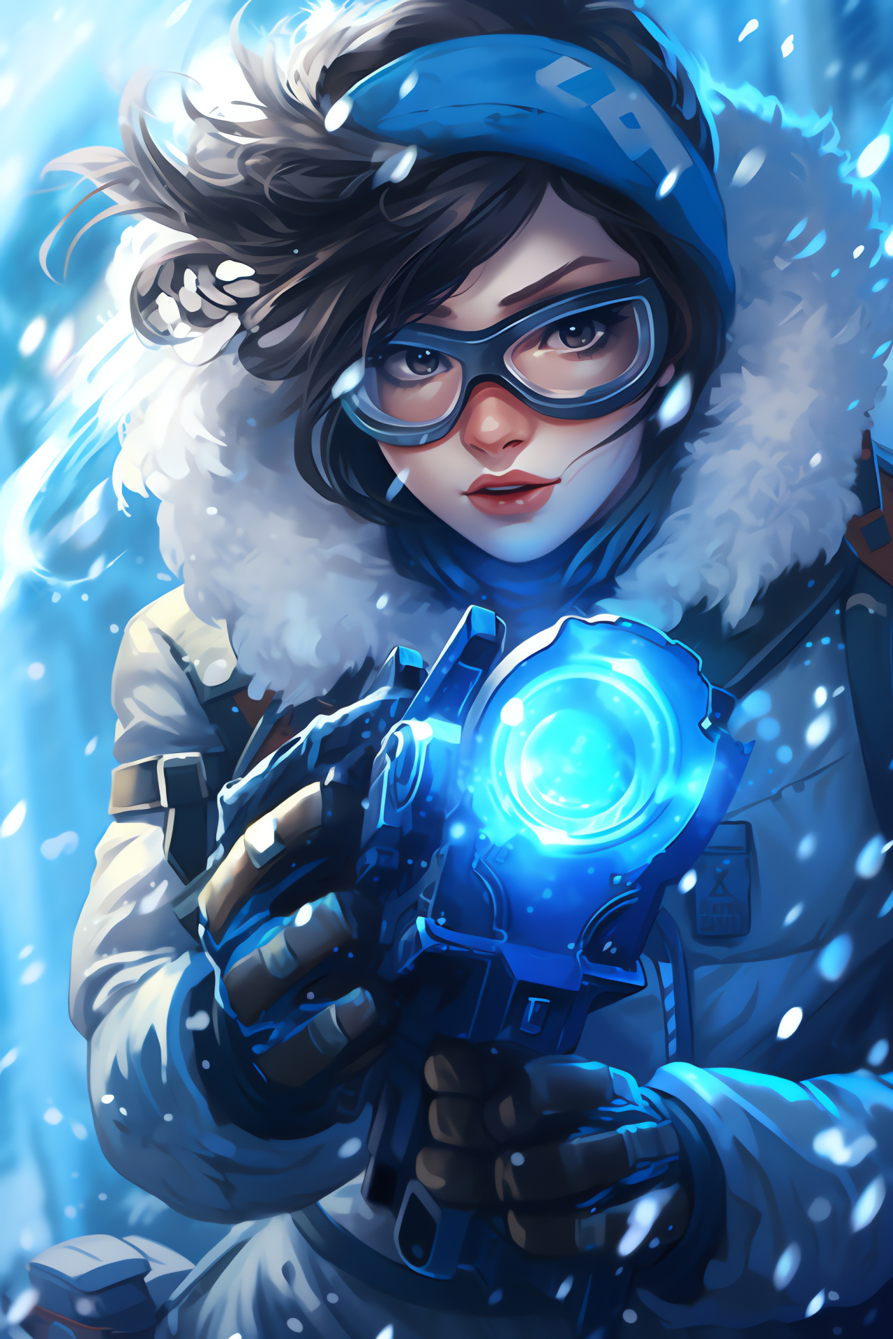 Overwatch hero Mei, Tenacious Blizzard character, Combat situation, Ice-based weapon, Freezing ability, HD Phone Image