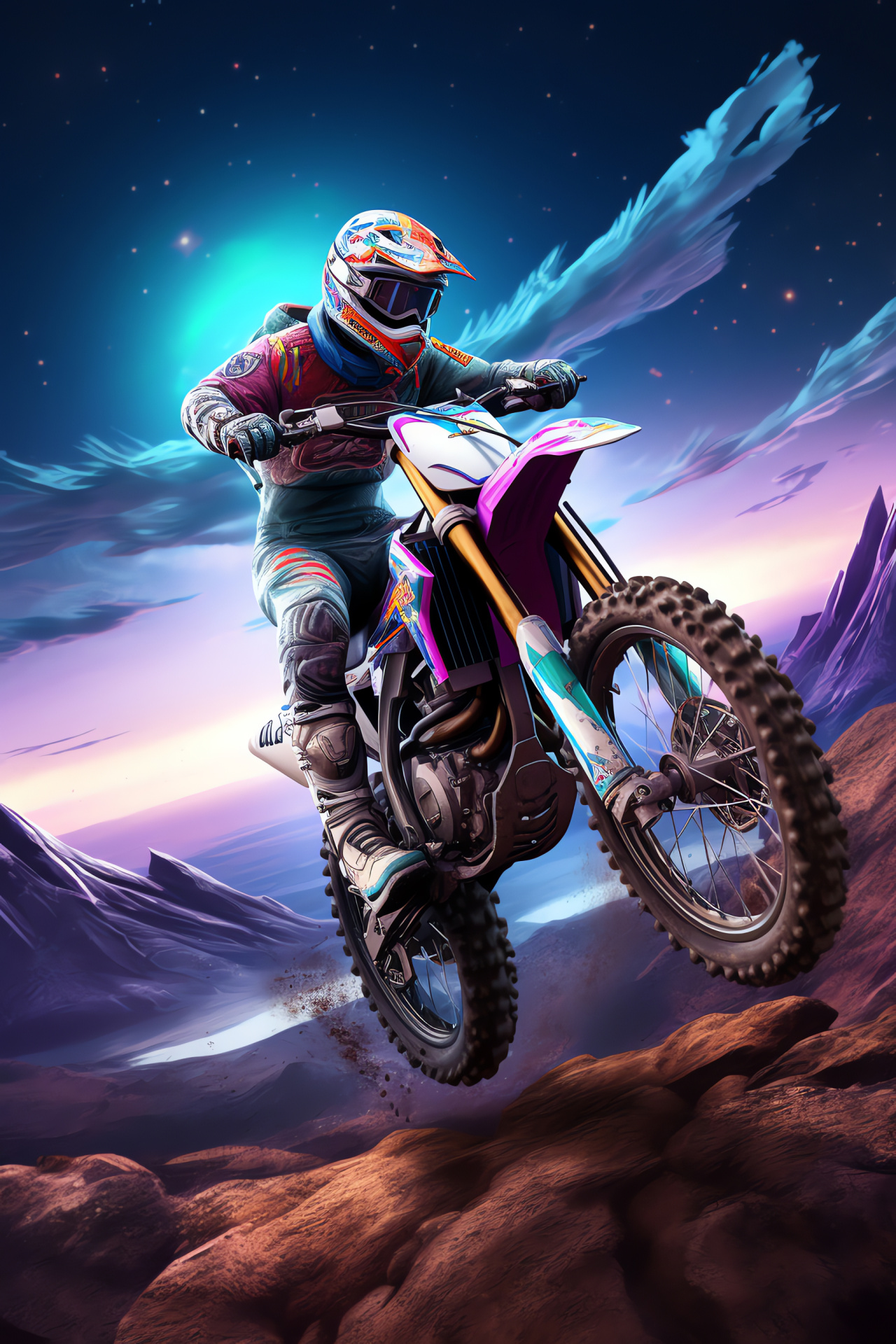 Supercross girls, Victoria setting, Competitive dirt biking, Honda CRF150R, Motocross athleticism, HD Phone Image