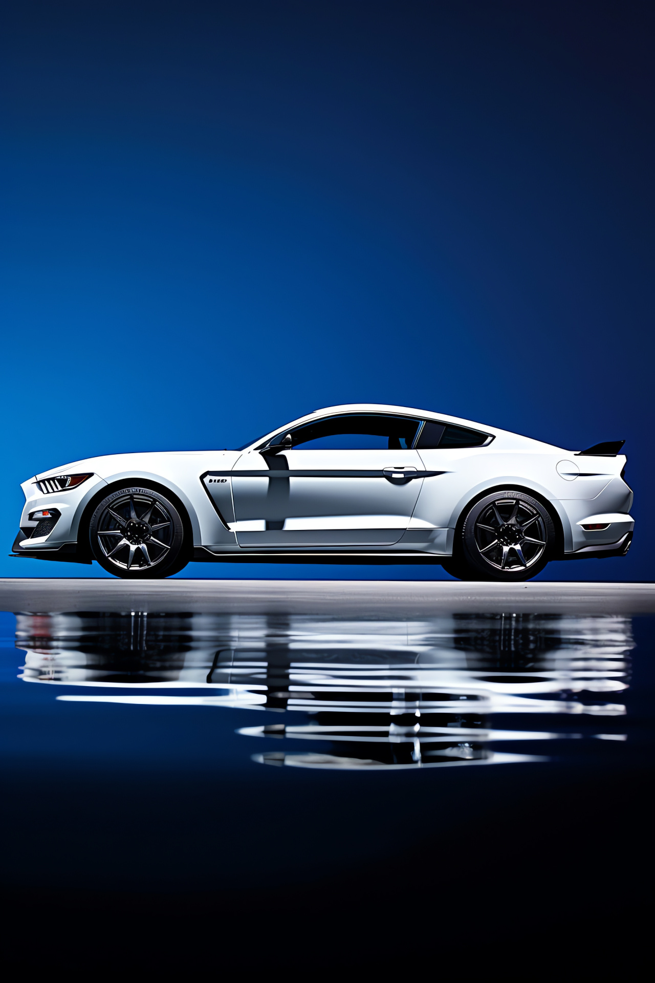 Mustang GT350, Bicolor background, Car profile, Design contrast, Automotive beauty, HD Phone Wallpaper