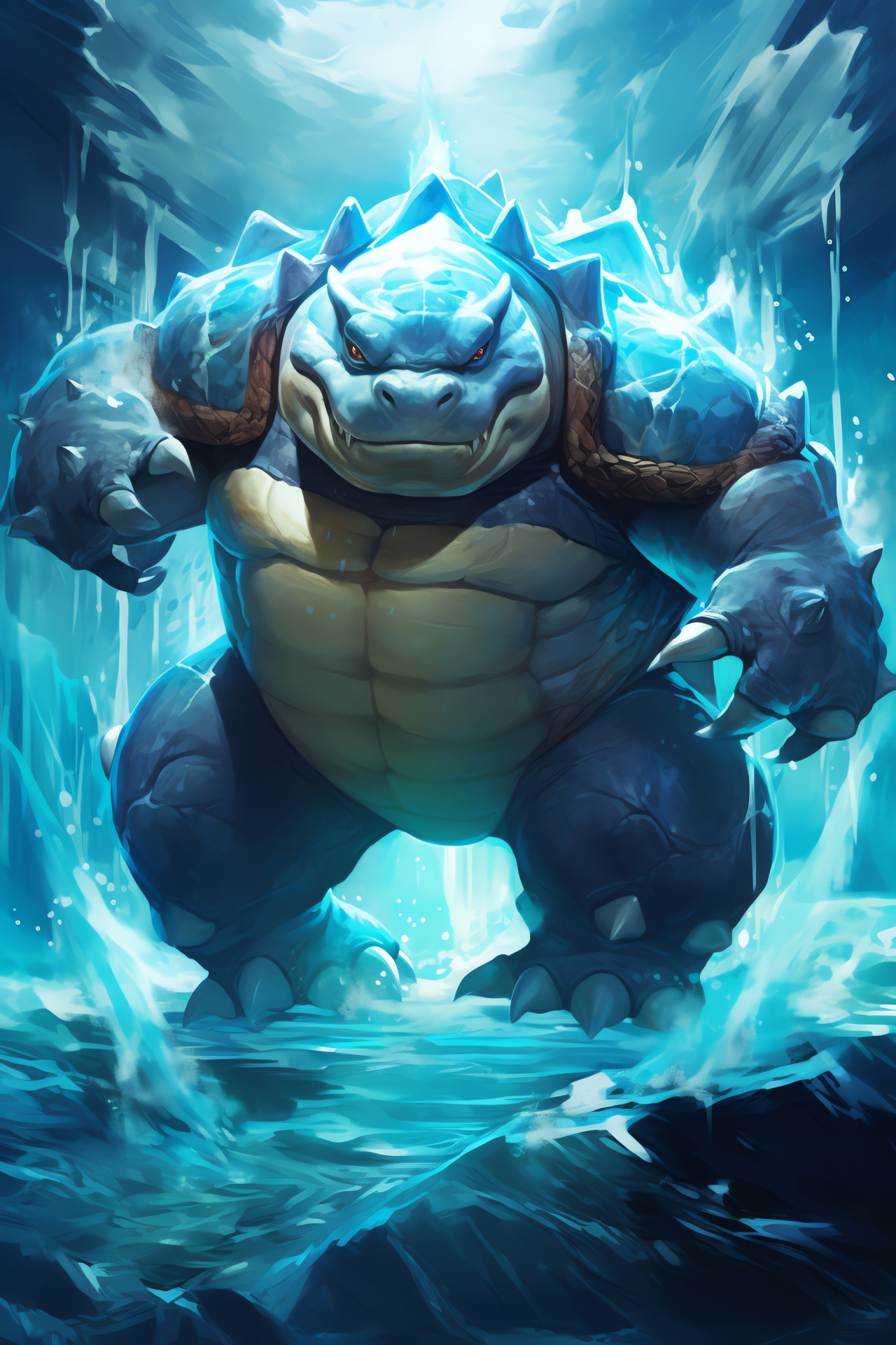 Blastoise, Shellfish Pokmon, Cerulean Cave habitat, water cannons, Water-type, HD Phone Image