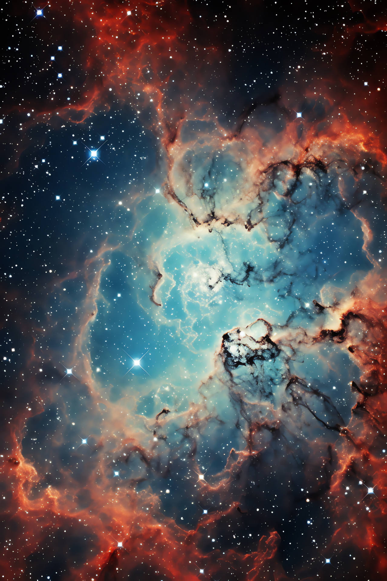 Massive star birthplace, Magellanic cloud region, Stellar intricacies, Space tapestry, Lustrous firmament, HD Phone Image