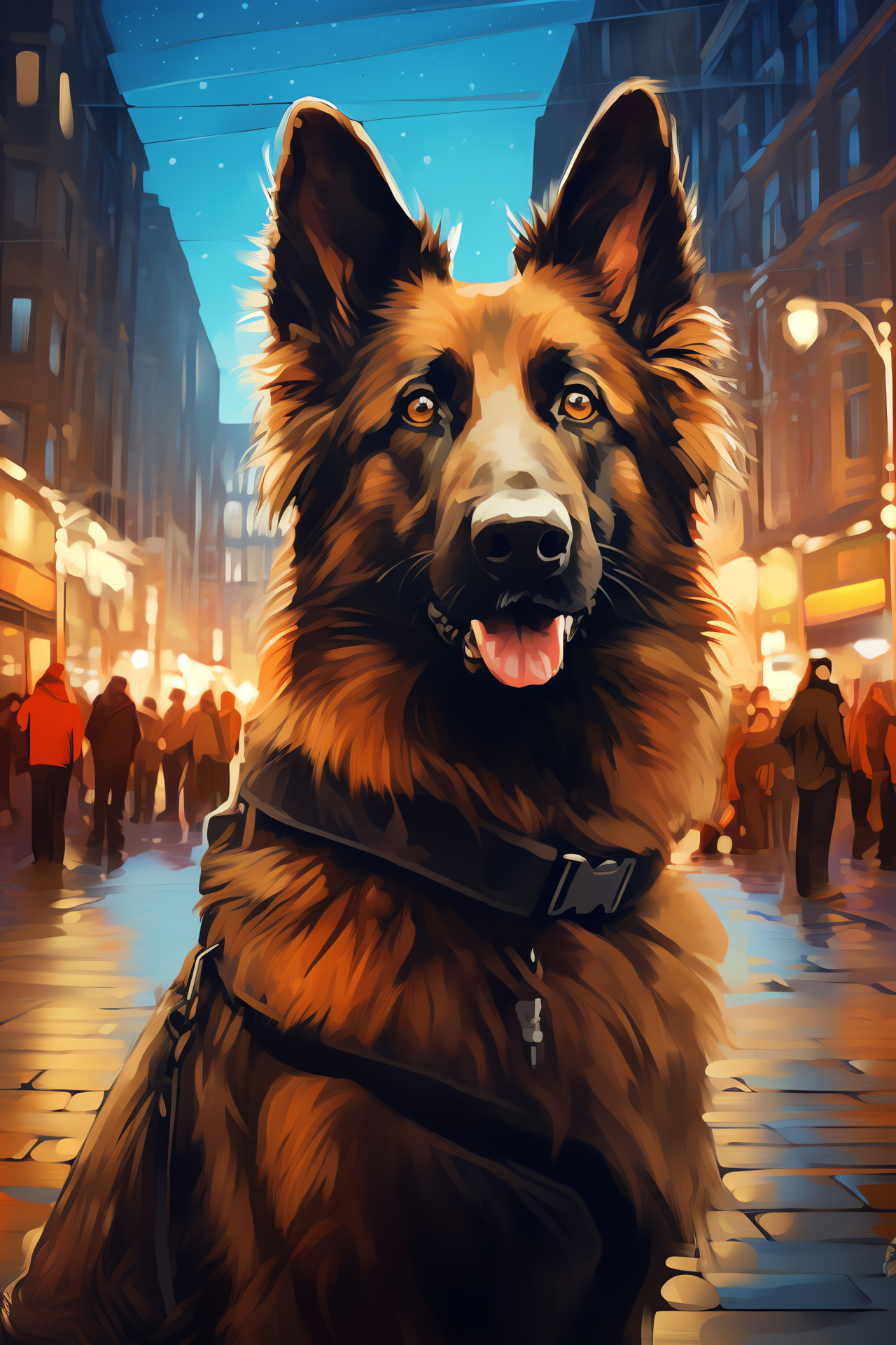 Belgian Tervuren enforcement, Active duty dog, Alert canine stance, Mahogany fur, Law enforcement animal, HD Phone Wallpaper