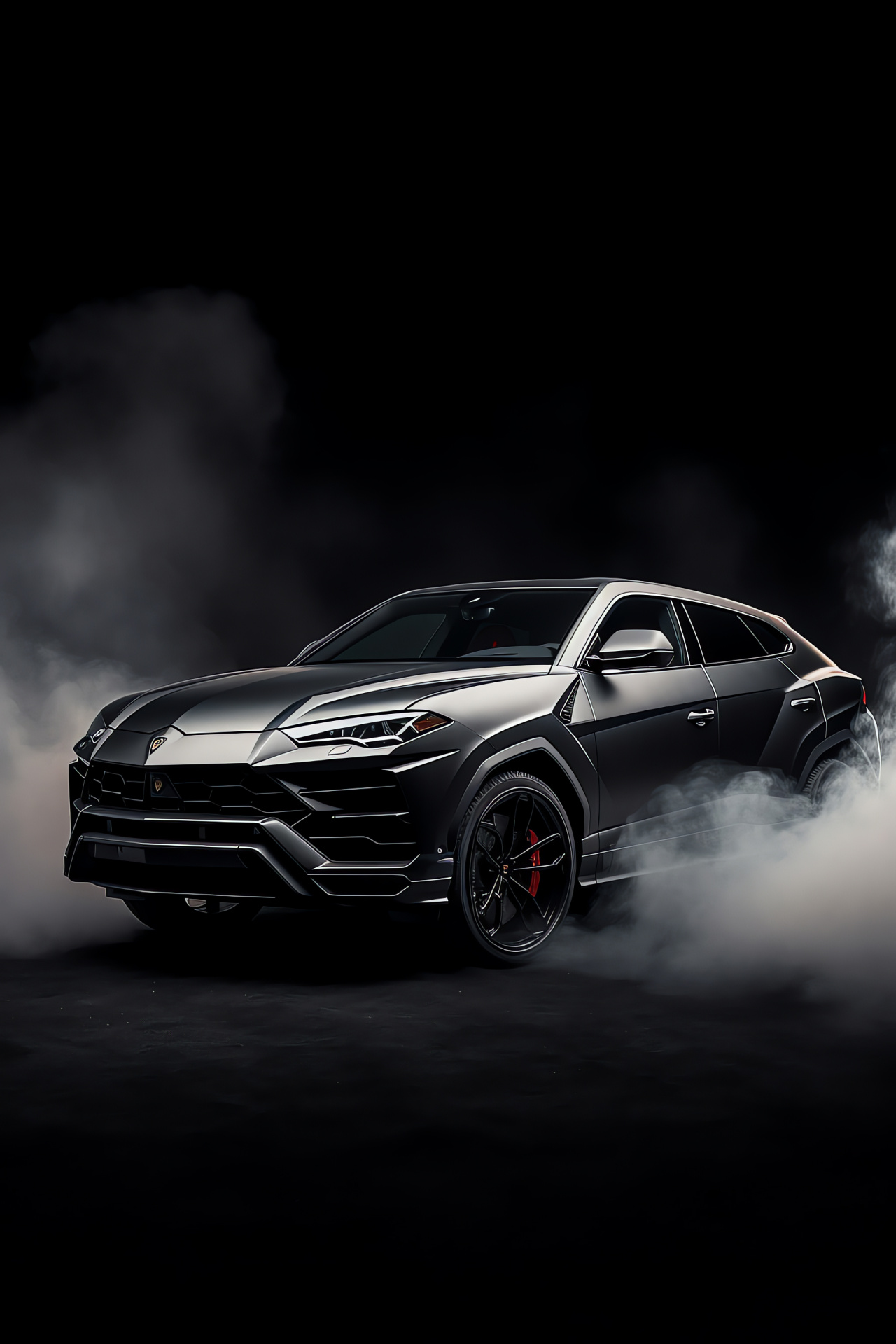 Latest Lamborghini vehicle, Urus Graphite Capsule, monochrome aesthetic, luxury Italian craftsmanship, gray-black color scheme, HD Phone Wallpaper