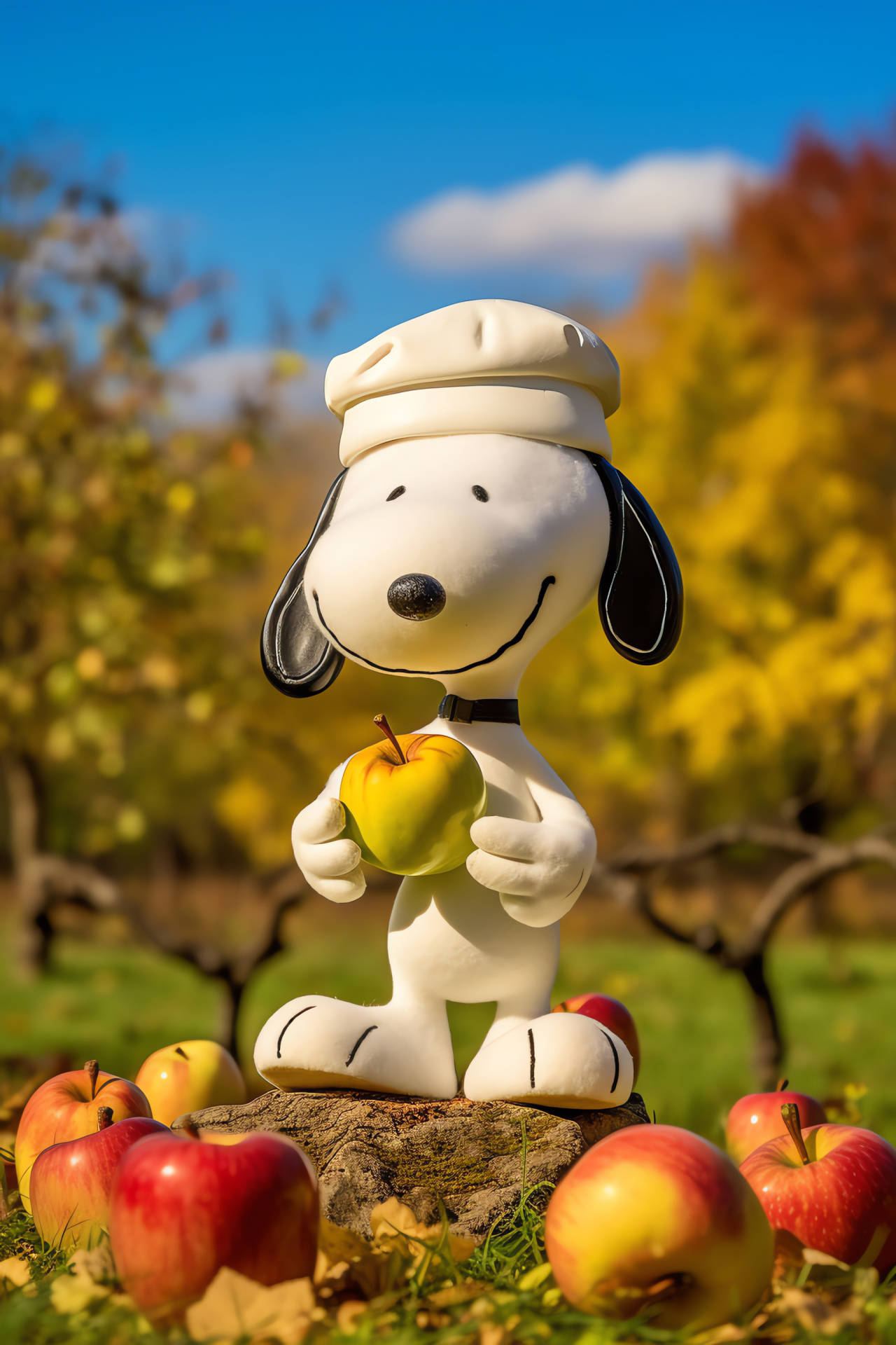 Peanuts Thanksgiving theme, Snoopy and Woodstock, festive cartoon attire, November family holiday, traditional headgear, HD Phone Image