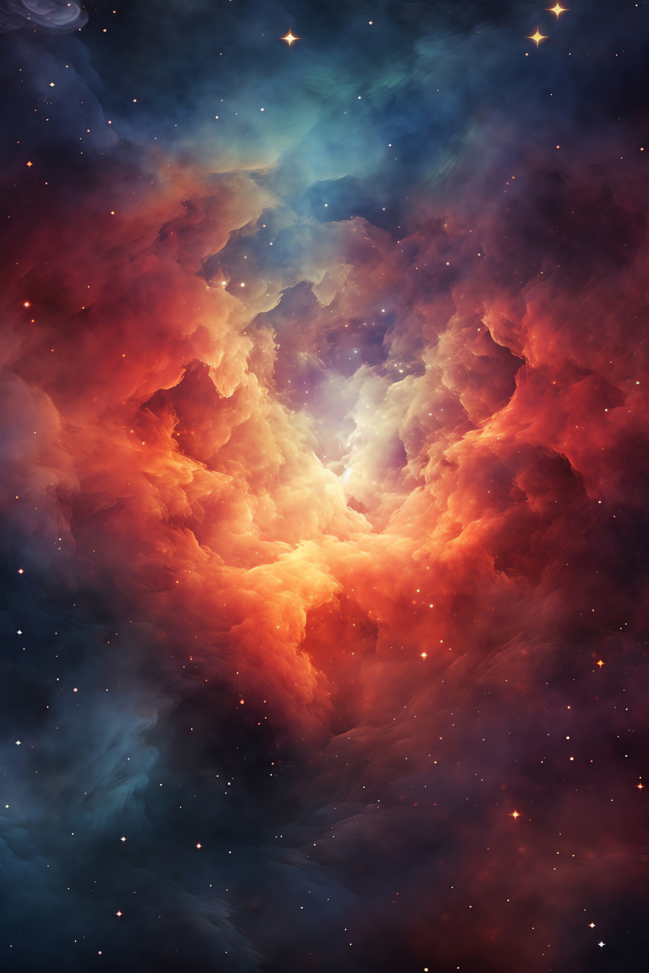 Cosmic feature, Galactic heart, Celestial cluster, Astral beauty, Deep space clouds, HD Phone Wallpaper