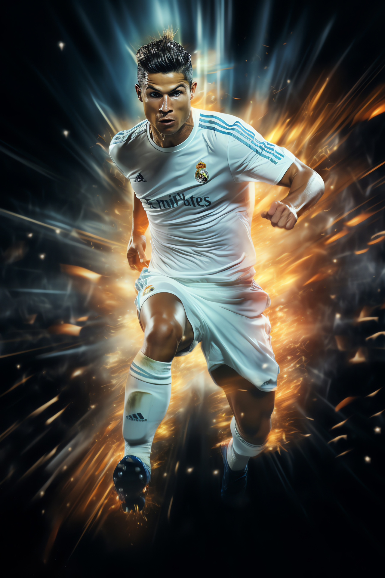 Cristiano Ronaldo, quick-footed, match energy, athletic prowess, football talent, HD Phone Image