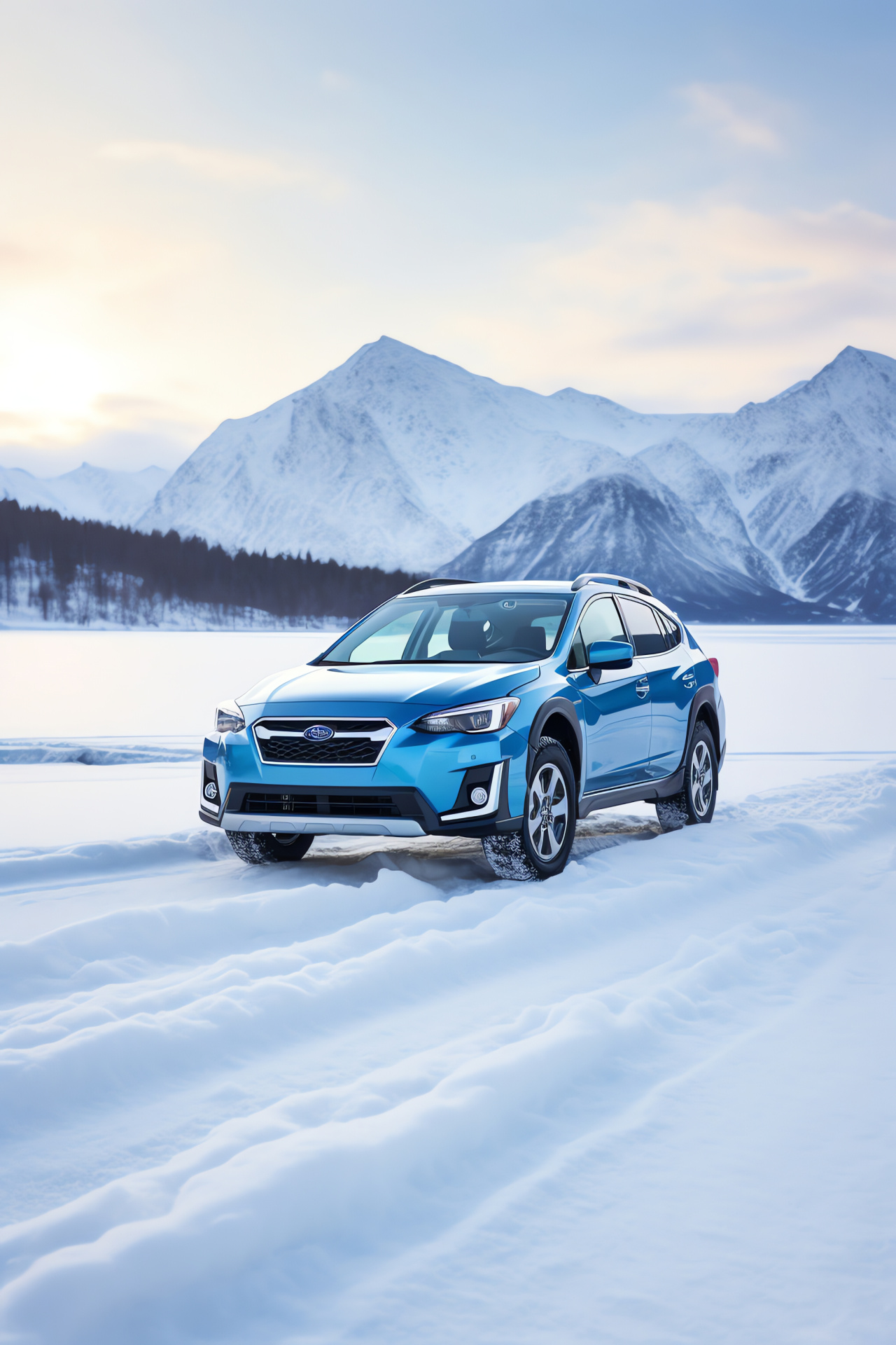 Subaru XV Crosstrek Hybrid, Alaska journeys, Winter performance, Eco-friendly drive, Majestic scenery, HD Phone Wallpaper