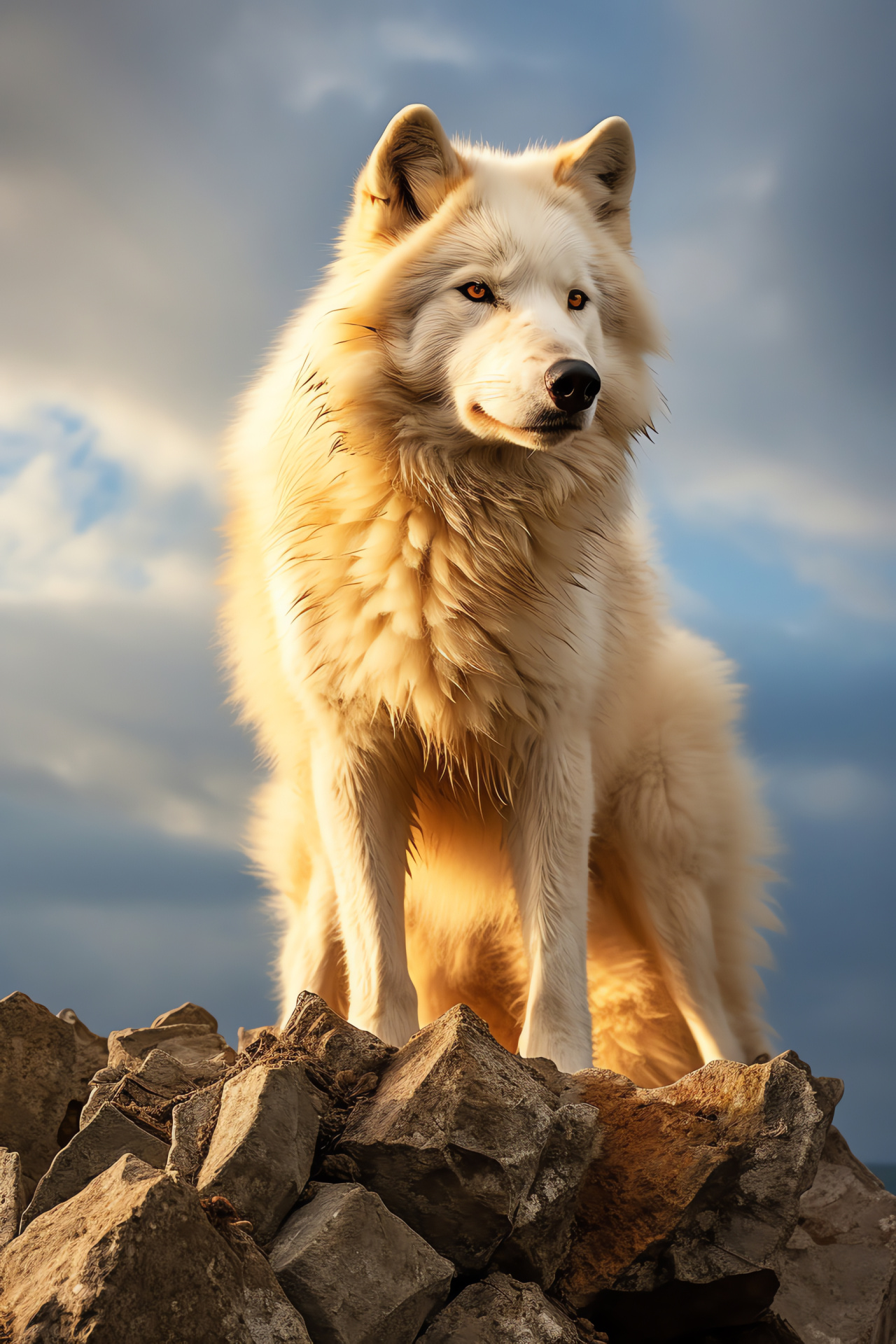 Arctic predator, carnivorous mammal, snowy wilderness, piercing gaze, wild canine, HD Phone Wallpaper