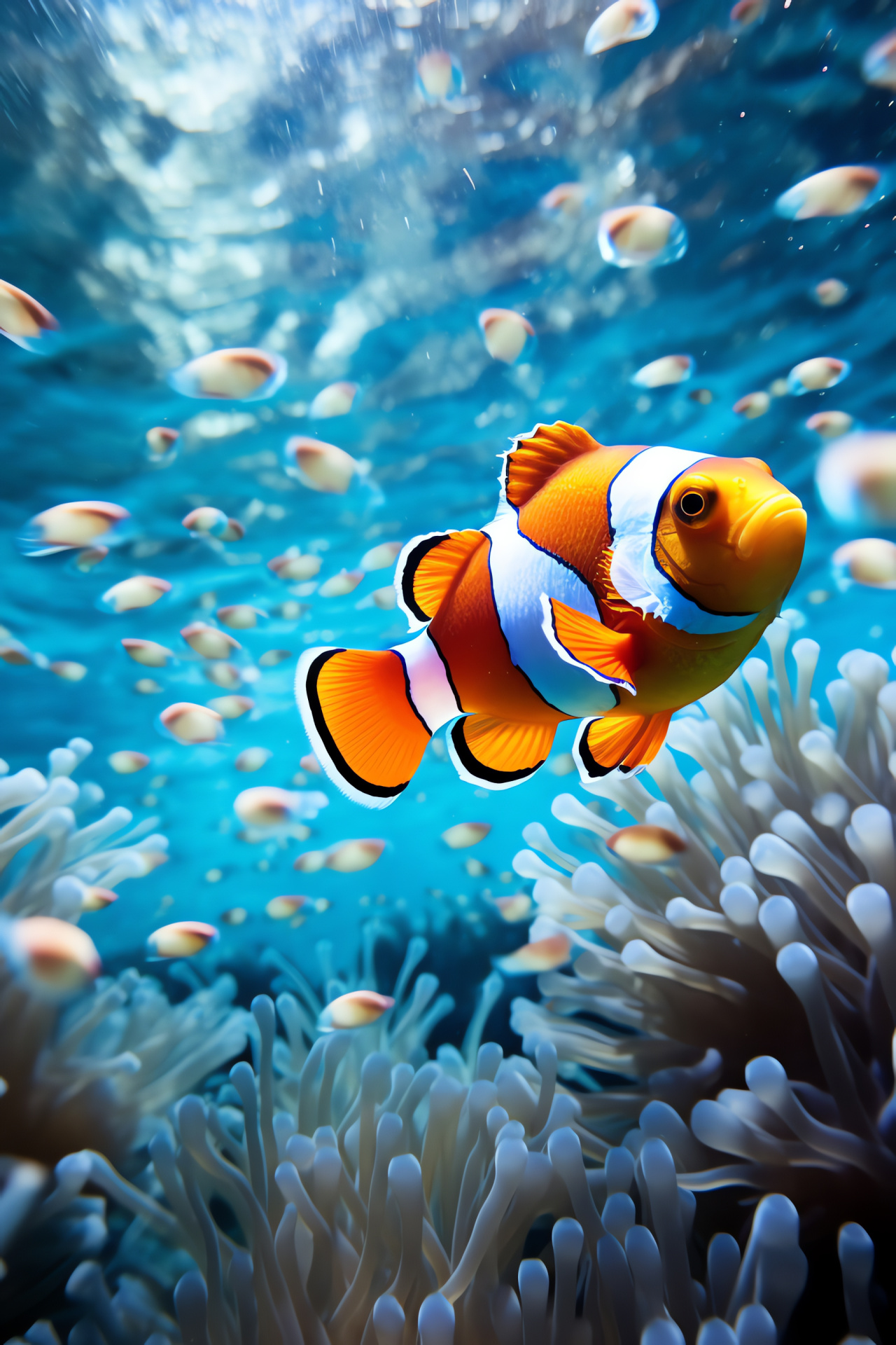 Clownfish marine, Salty stripes, Aquatic prints, Ocean clarity, Reef habitat, HD Phone Wallpaper