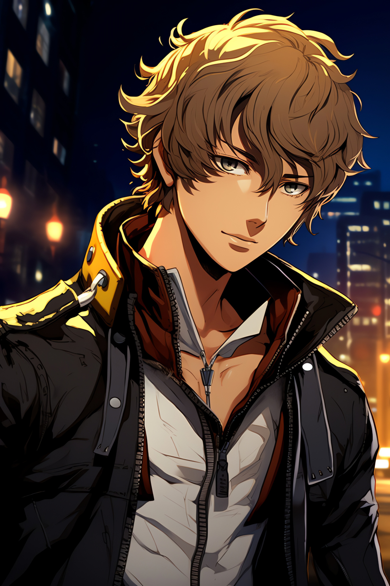 Persona 4 HD snapshot, Inaba backdrop, Companionable Yosuke, Faithful ally portrayal, Sleuthing equipment, HD Phone Wallpaper