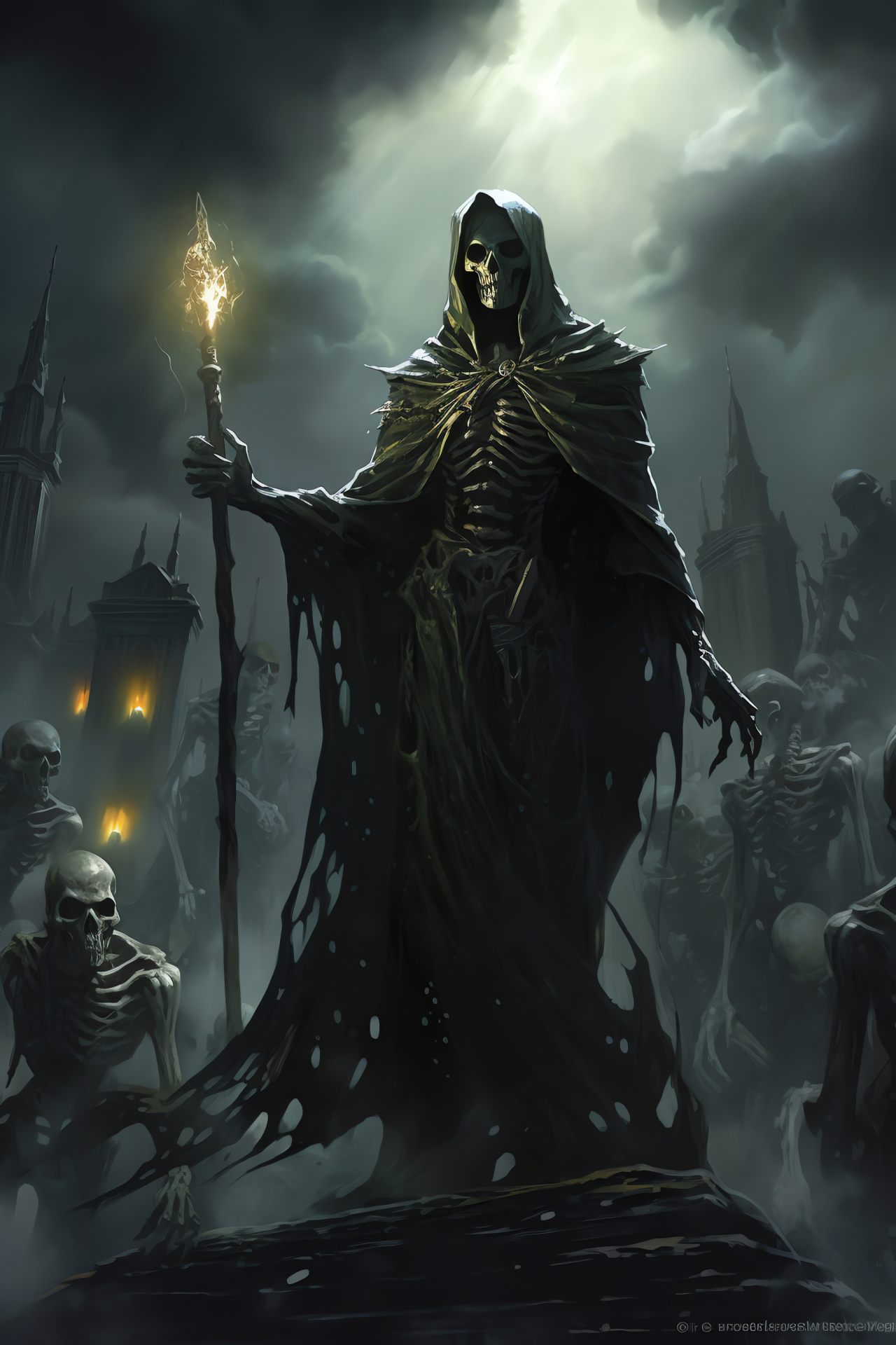 Undead Warlock nocturnal setting, Resting place of the dead, Animated corpses, Sinister illumination, Legions of the undead, HD Phone Wallpaper