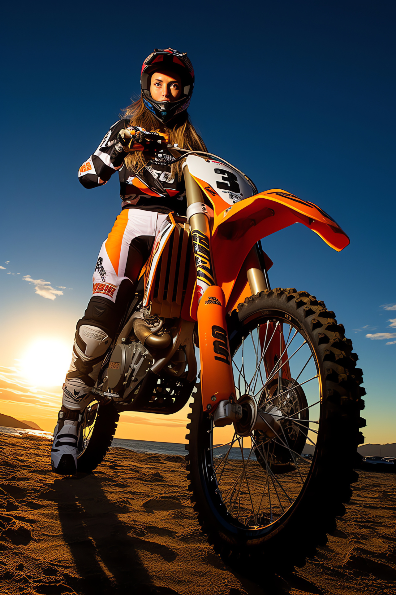 Beachside supercross lifestyle, Beauty adventure fusion, Sporty beachwear, Summer surfing spirit, Coastal excitement, HD Phone Image