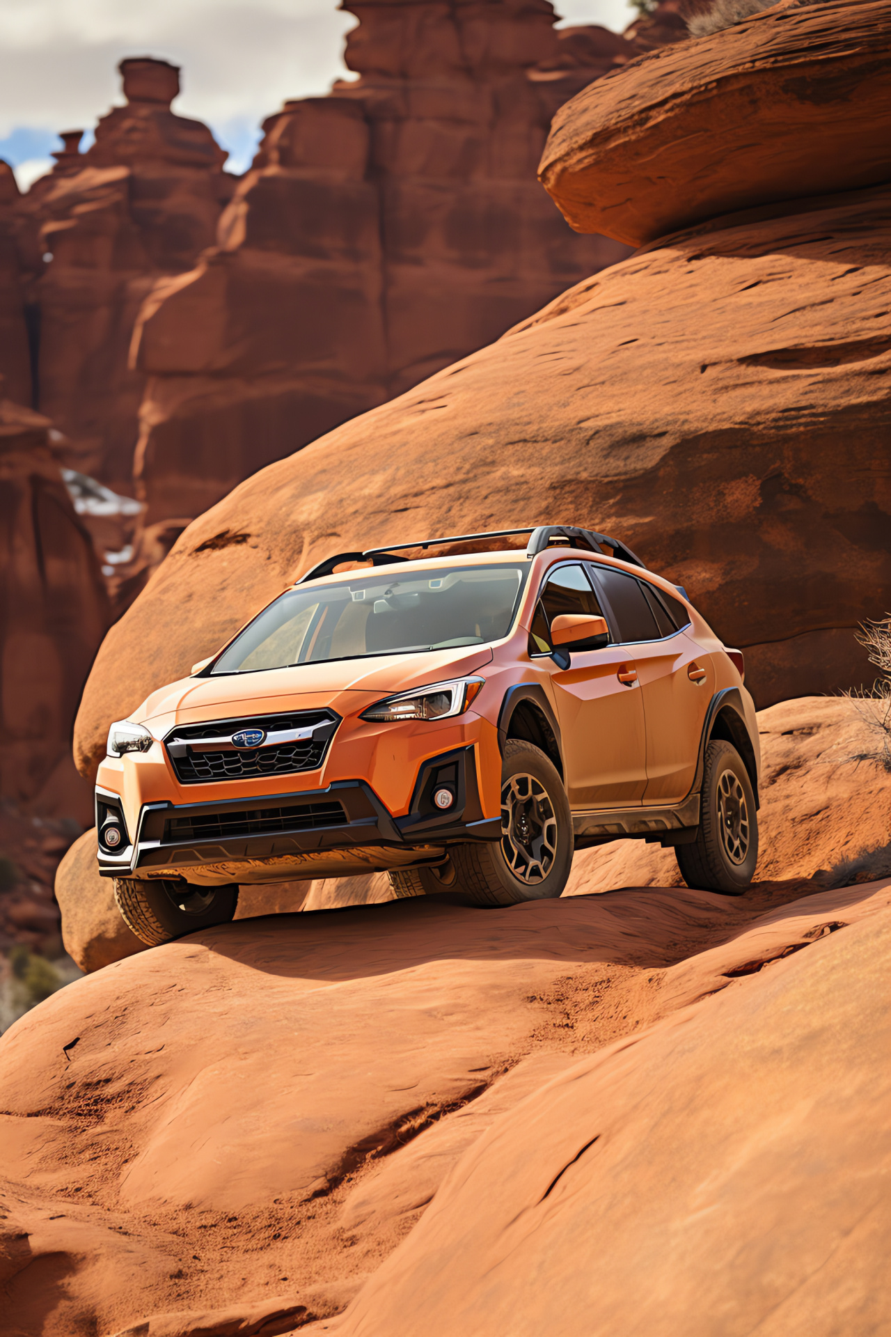 Crosstrek Adventure Moab, Outdoor exploration, Rocky terrain, Adventure vehicle, Off-road capability, HD Phone Wallpaper