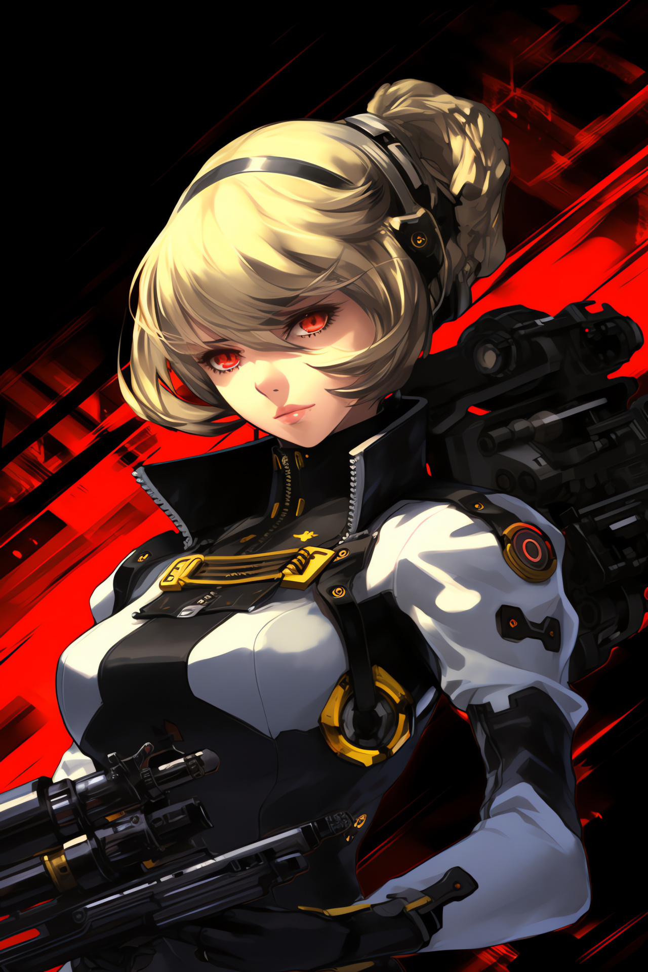 Persona 4 HD, Intense conflict, Android Aigis, Projectile weaponry, Armament discharge, HD Phone Wallpaper