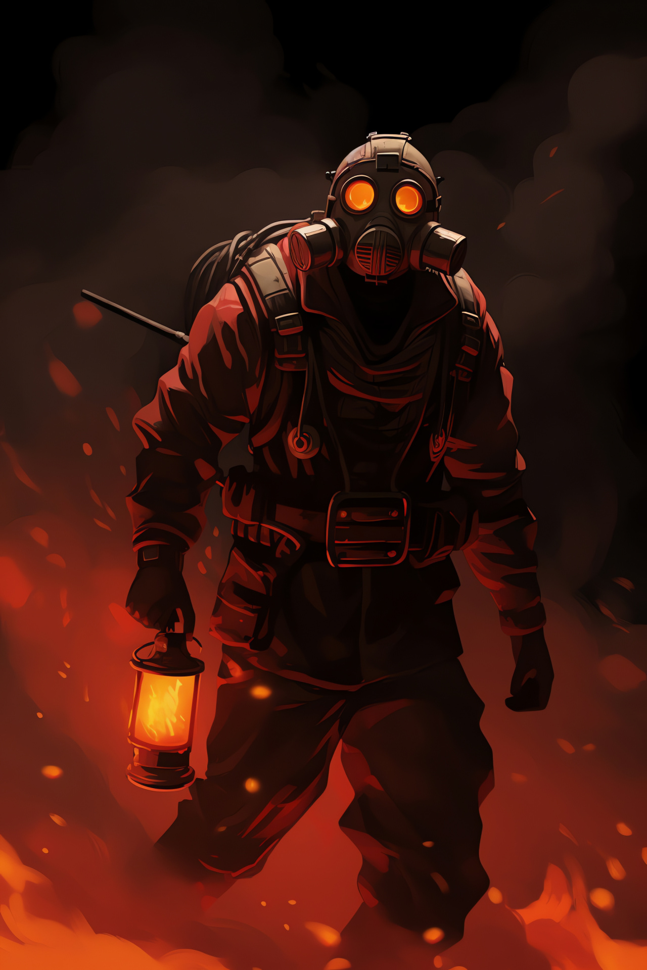 Pyro, Team Fortress 2, combat gear, incendiary weapons, player avatar, HD Phone Image