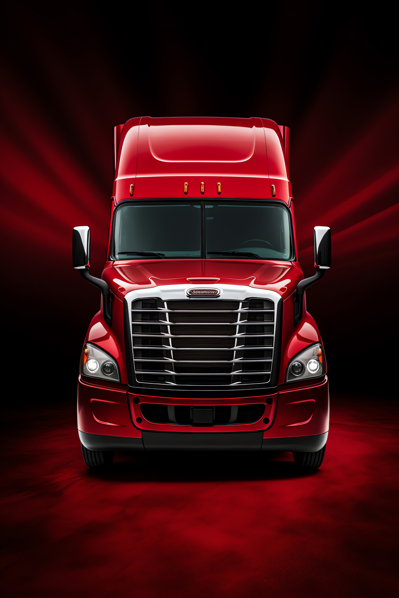 Freightliner Cascadia Evolution, Red semi truck, Commercial transportation, Overland haulers, Rig photography, HD Phone Image