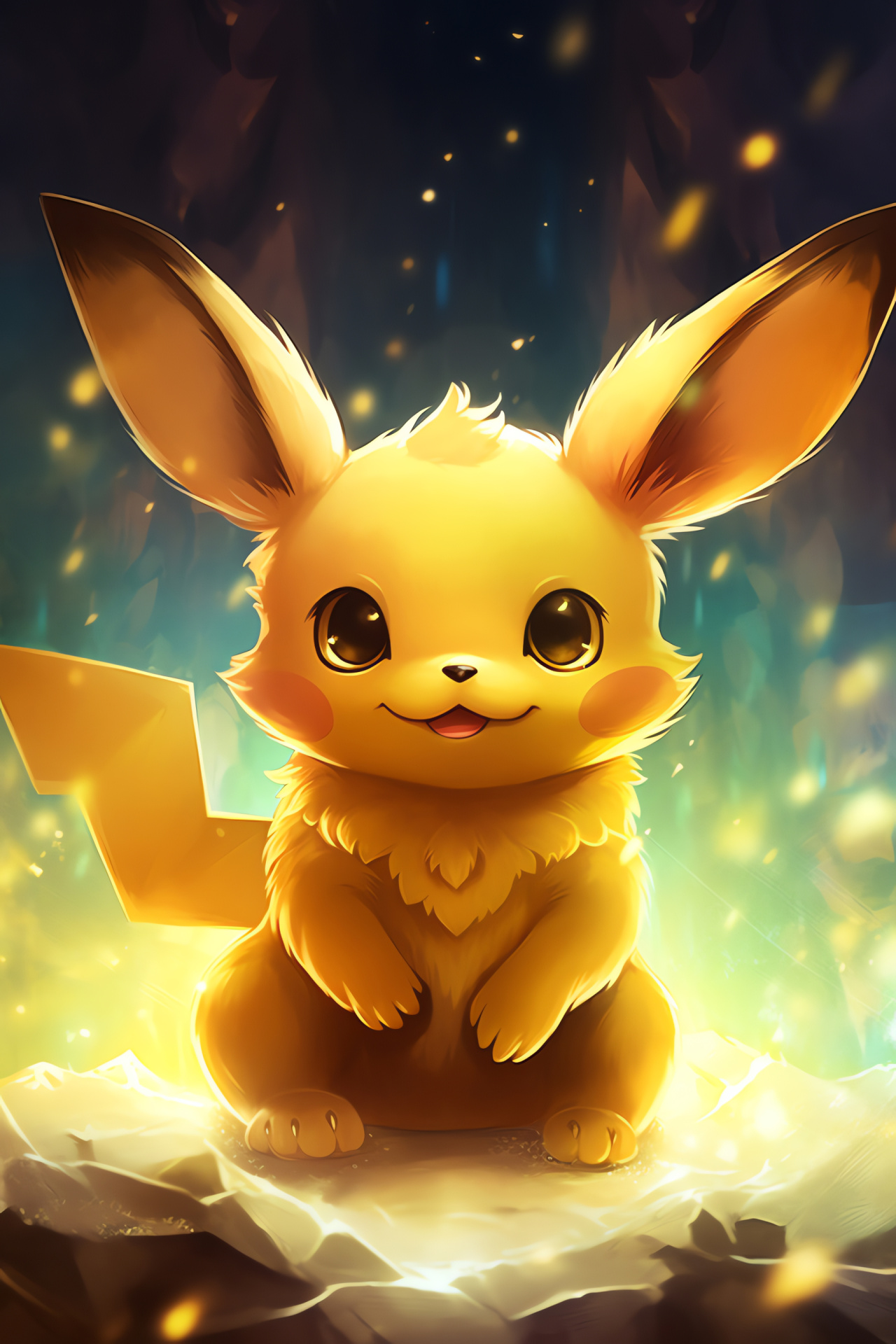 Electric Pokmon Raichu, Glossy pelage, Vivid ocular features, Determined stance, Iconic game mascot, HD Phone Image