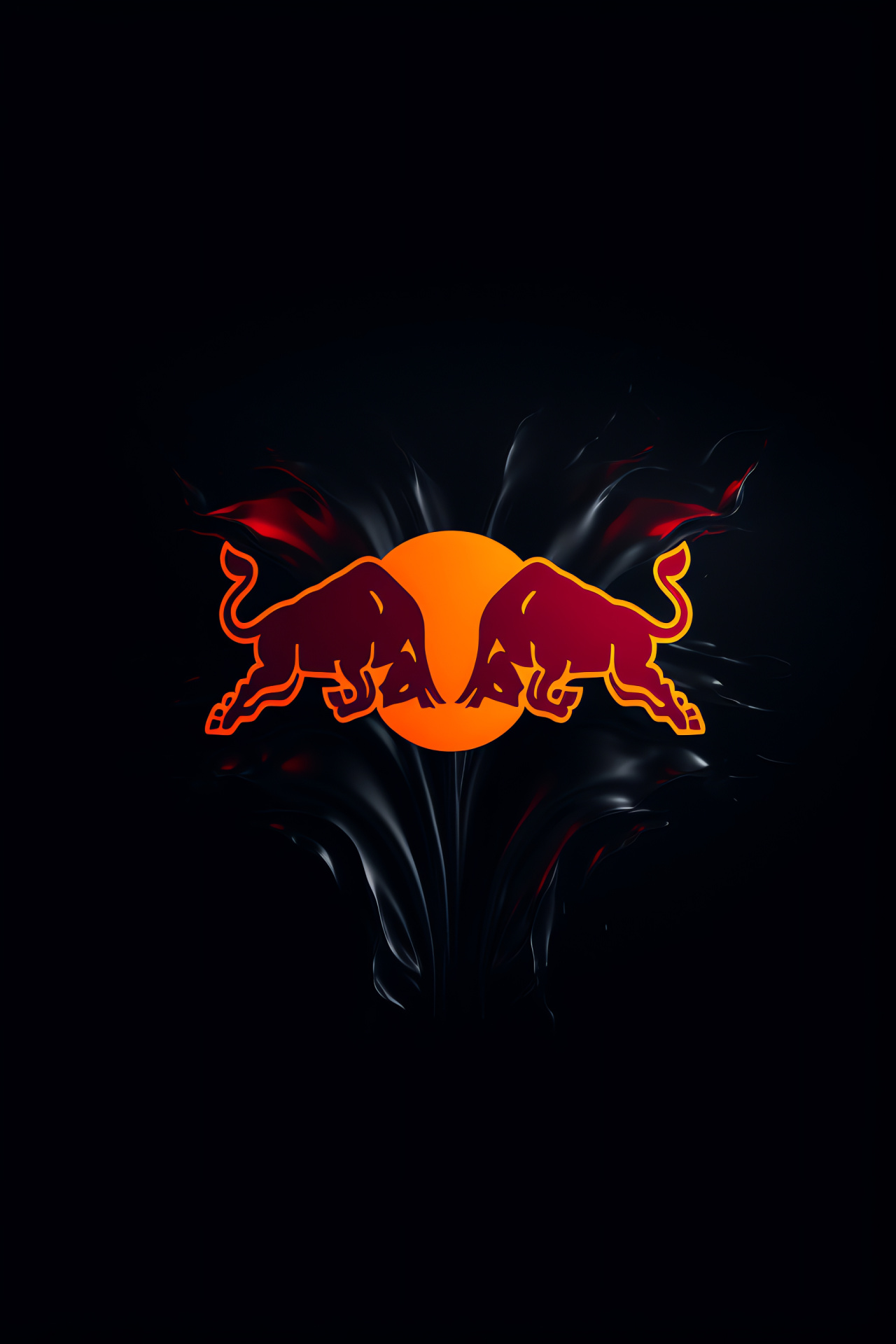 Red Bull brand, Textured bull illustration, Energy drink association, Powerful stance, Vibrant art, HD Phone Wallpaper