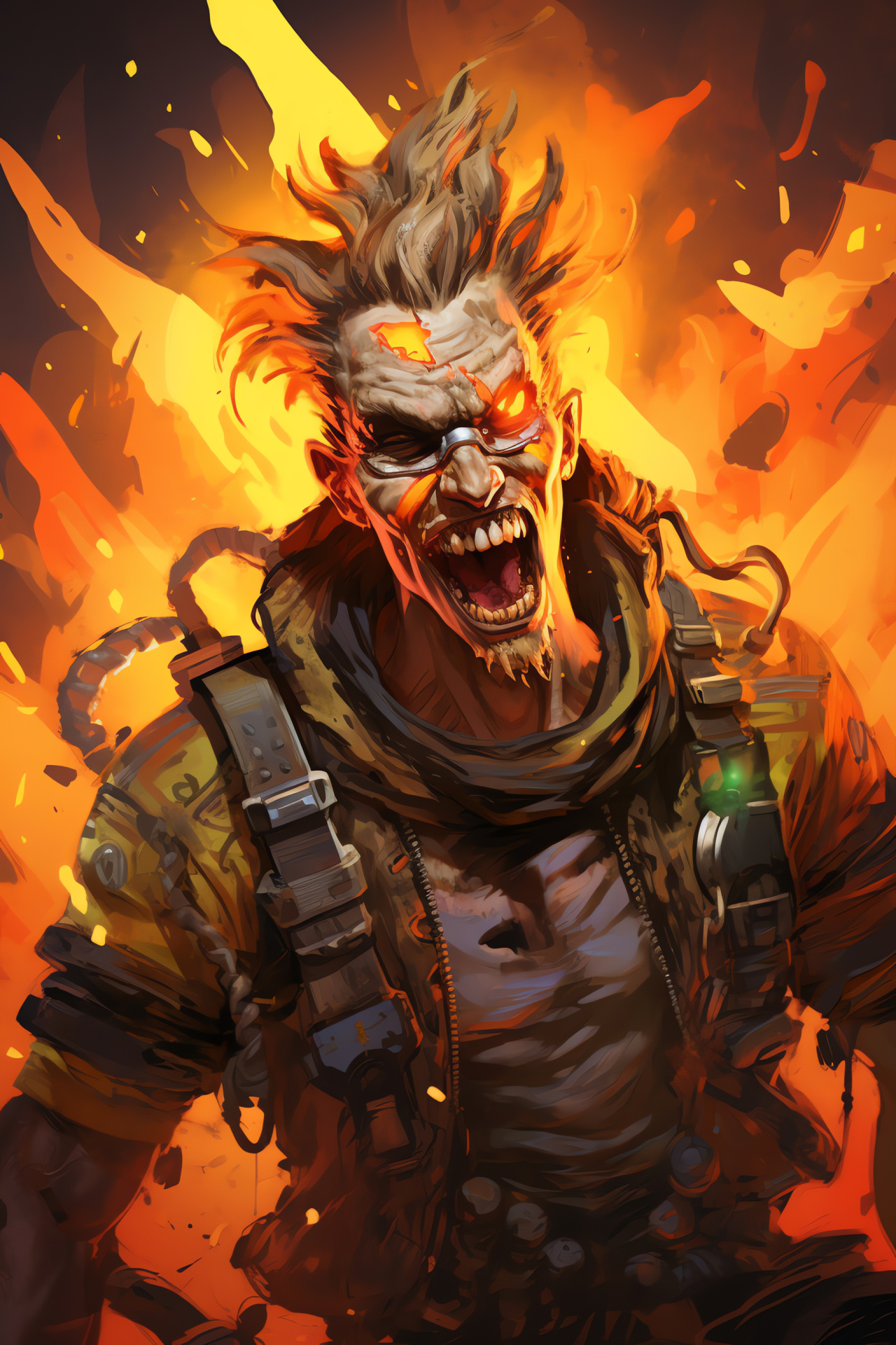 Explosive Expert Junkrat, Overwatch Chaos, Eccentric Gameplay, Pyrotechnic Giggle, Aussie Antics, HD Phone Image