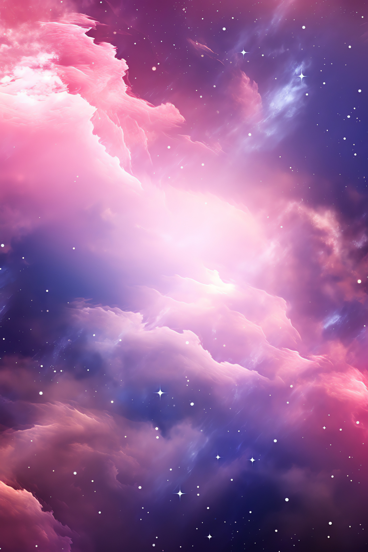 Interstellar spectacle, Pink star cluster, Vibrant cosmic dust, Space radiance, Astral realm, HD Phone Wallpaper