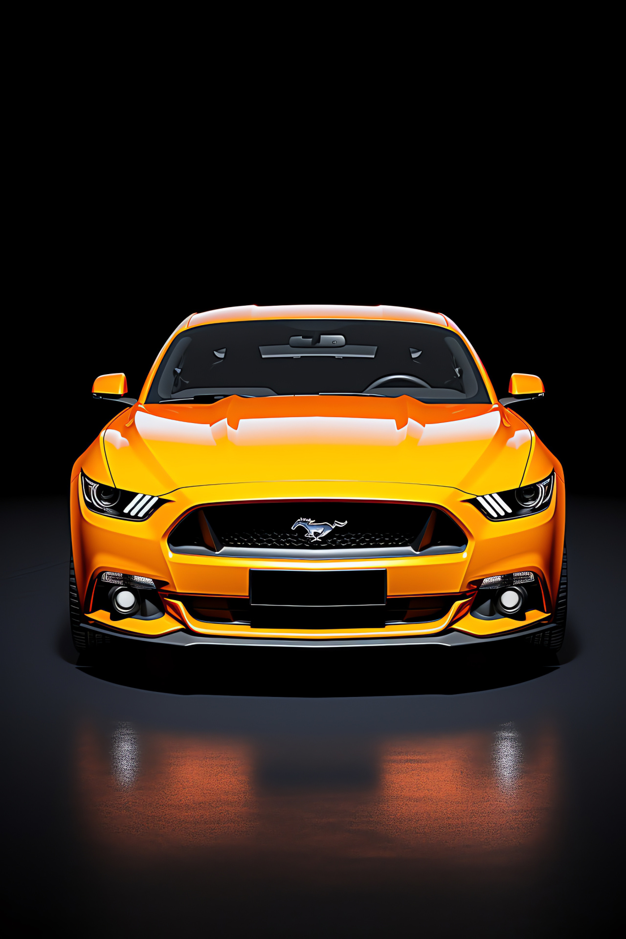 Ford Mustang, Timeless backdrop, Dichromatic elegance, Bold color division, HD Phone Image