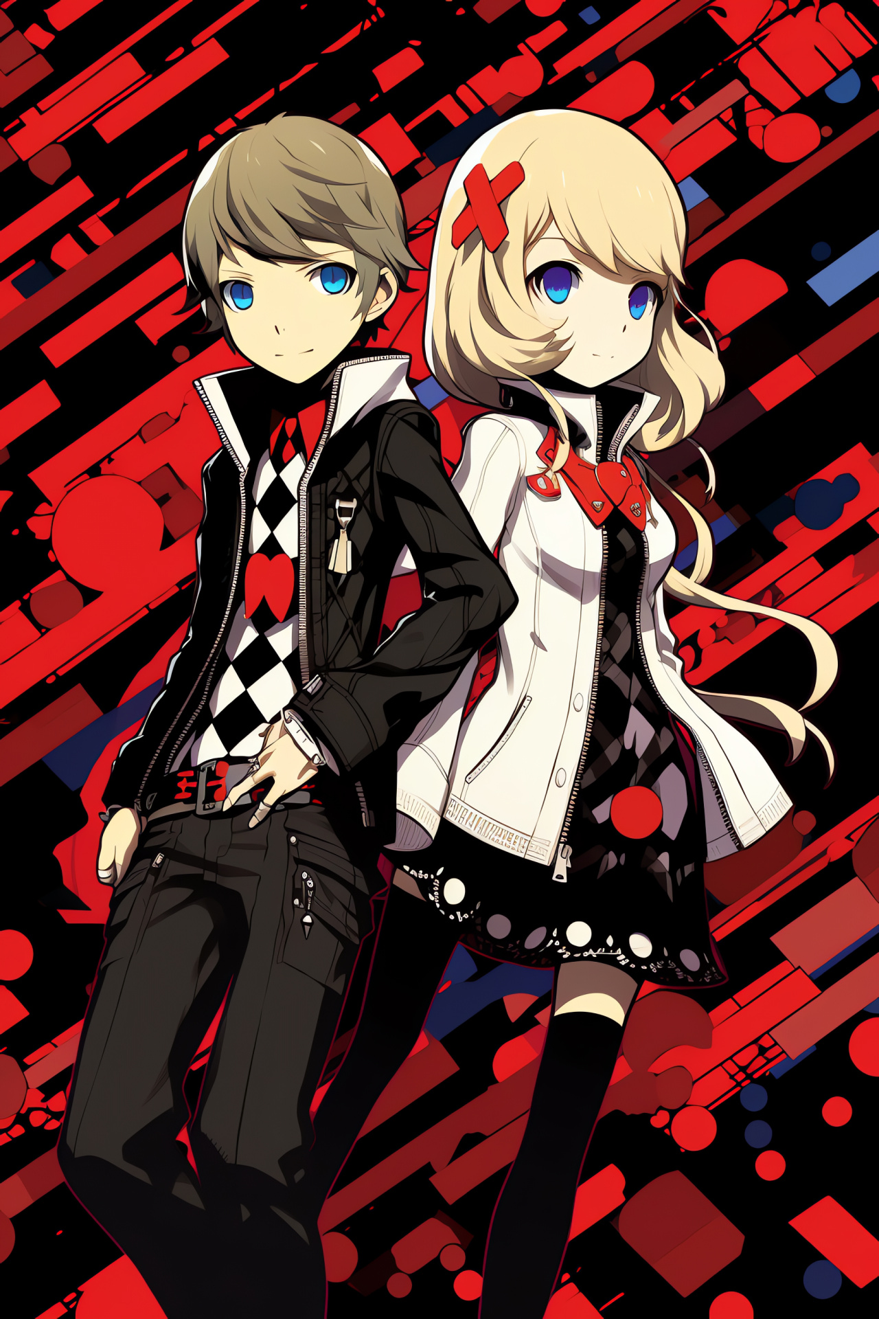 Persona Q RPG, Mitsuru Kirijo, Akihiko Sanada, Lead characters, Labyrinth exploration, HD Phone Image