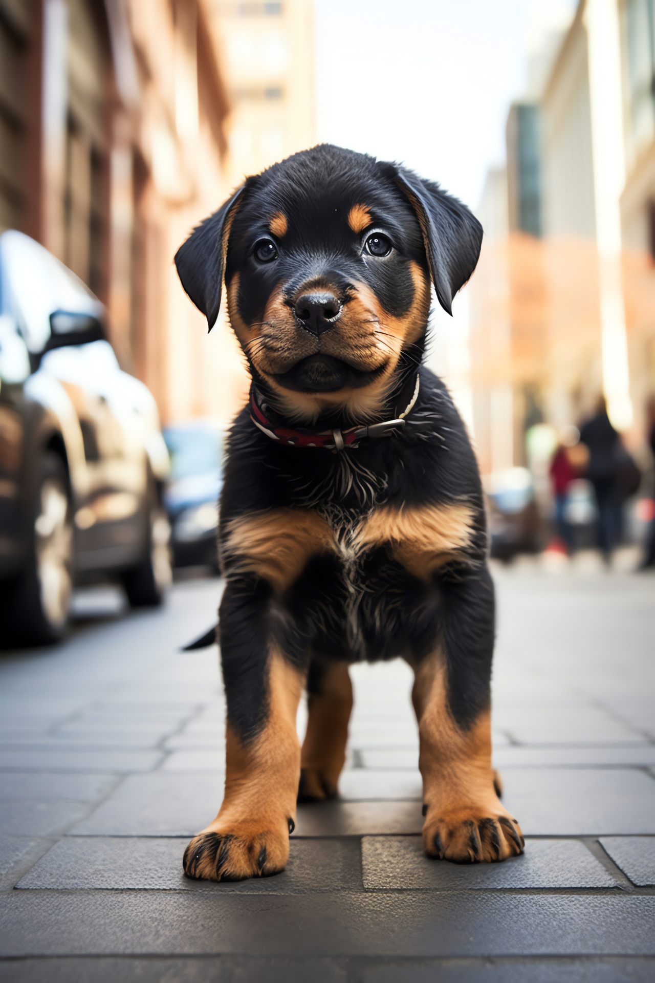 Rottweiler pup, Guardian breed, Robust canine, Clear-eyed pet, Strong guard dog, HD Phone Wallpaper