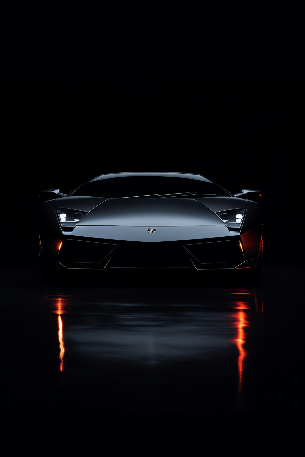 Murcielago silhouette, timeless black canvas, profile of power, sleek Lamborghini lines, Italian engineering, HD Phone Image