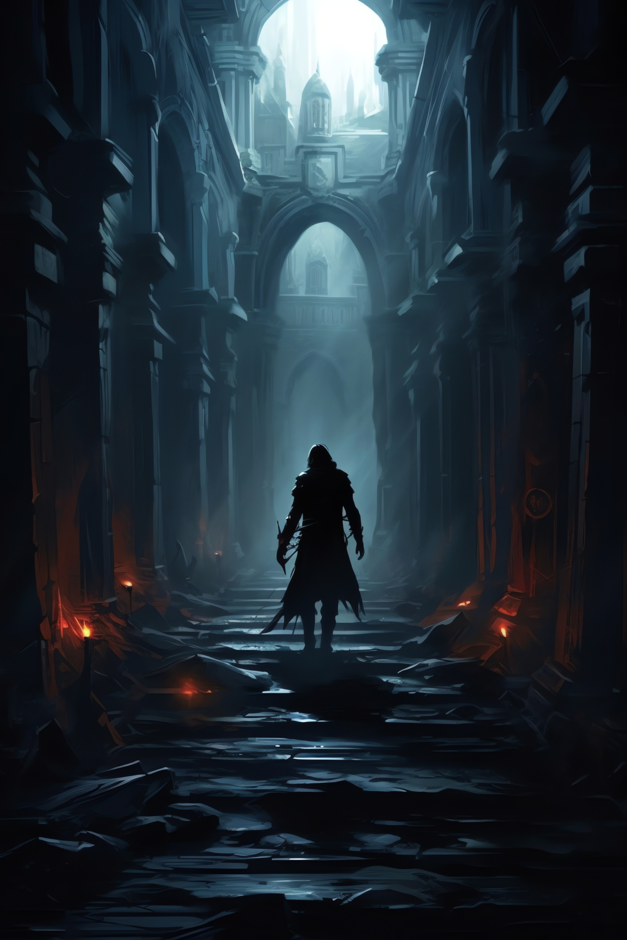 Stealthy Shadow Path of Exile, Lively encounter illustration, Sacred shrine setting, Concealed armament edge, HD Phone Wallpaper