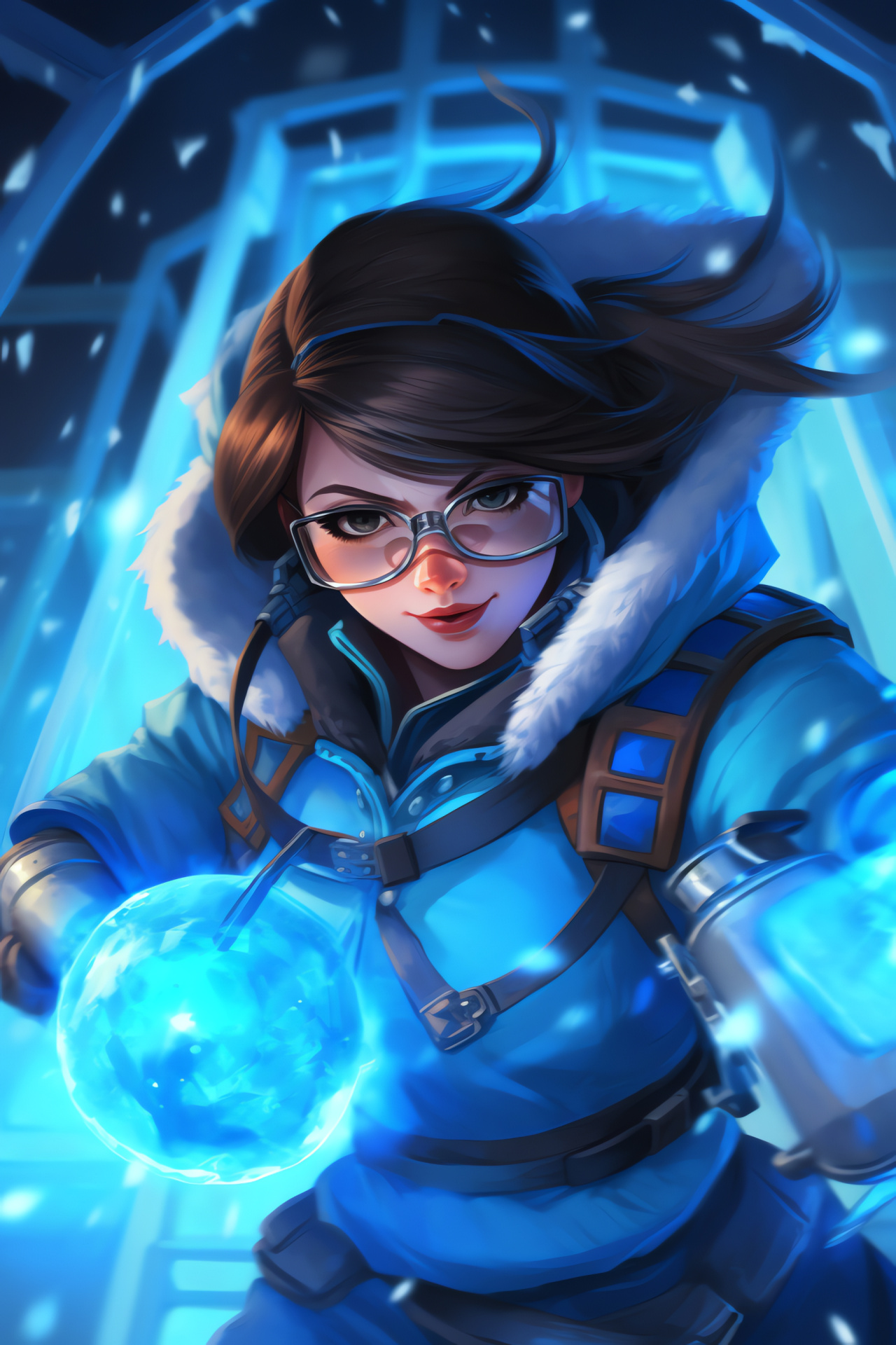 Overwatch Mei, atmospheric scientist, scene of action, freezing survival skill, icy cocoon, HD Phone Wallpaper