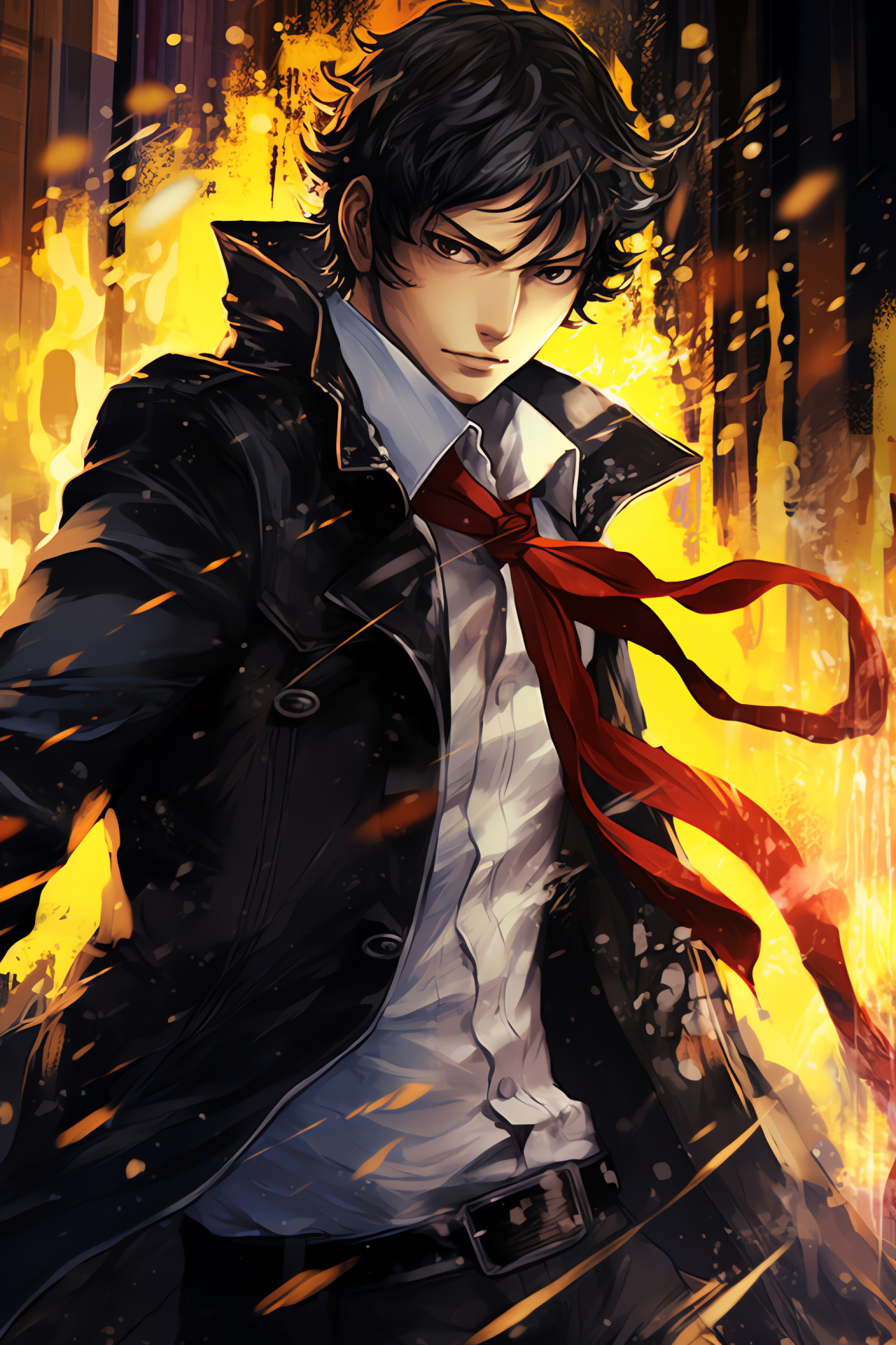 Adachi Persona 4, Dynamic antagonist, Law enforcer, Revolver action, Golden Vita exclusive, HD Phone Image