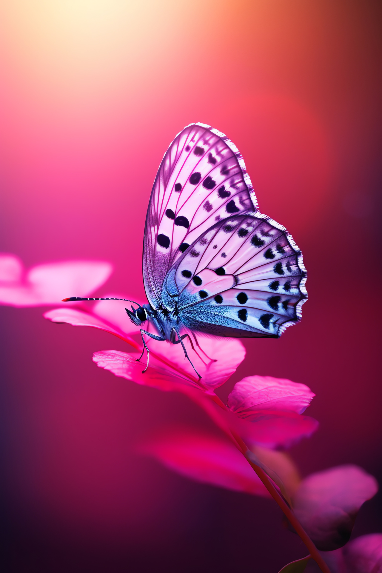 Lepidoptera, Dual-hued wings, Foliage rest, Serene nature, Insect harmony, HD Phone Wallpaper