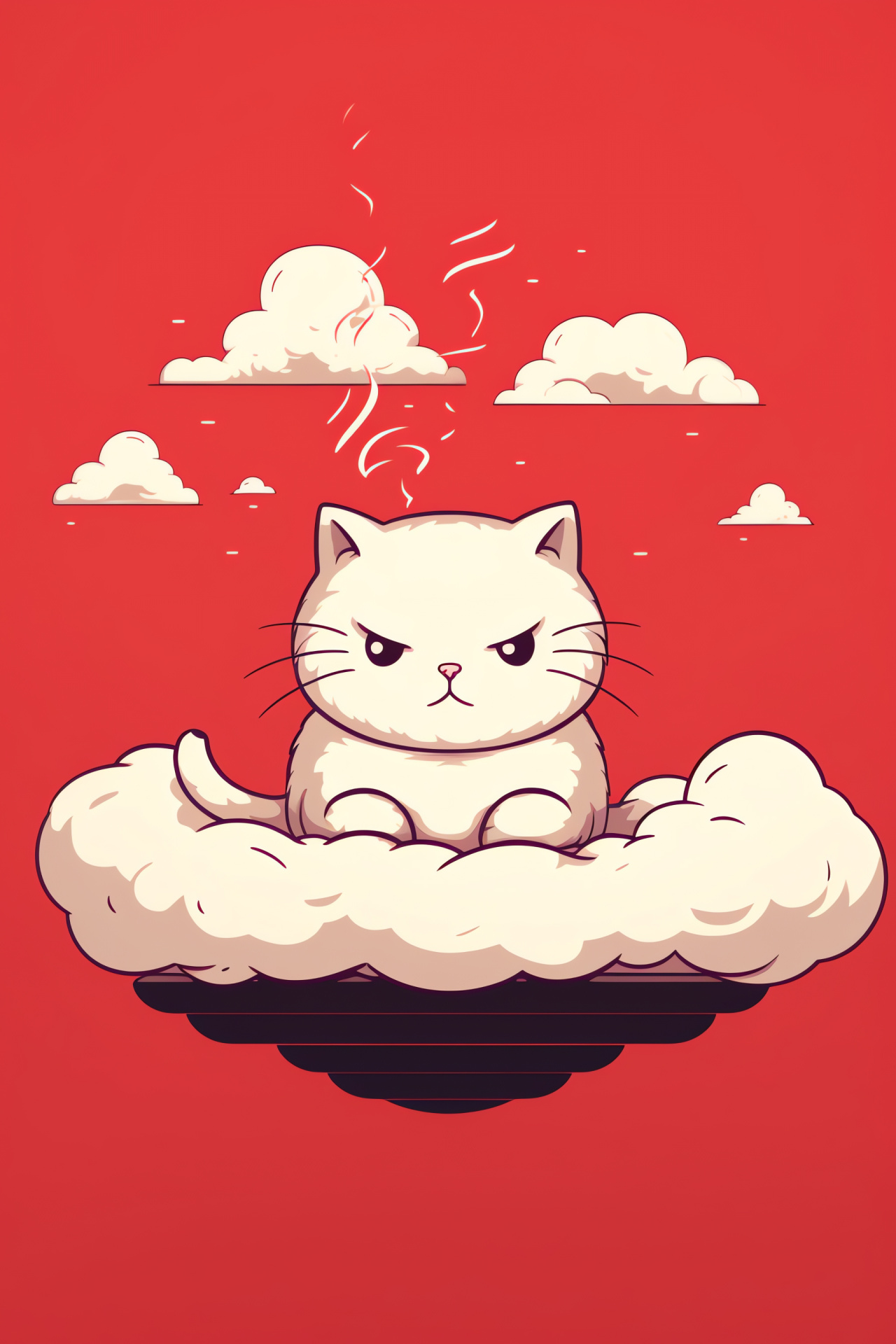 Neko Atsume virtual pet, Smokey appearance, feline contrasts, peaceful gaze, content feline, HD Phone Wallpaper