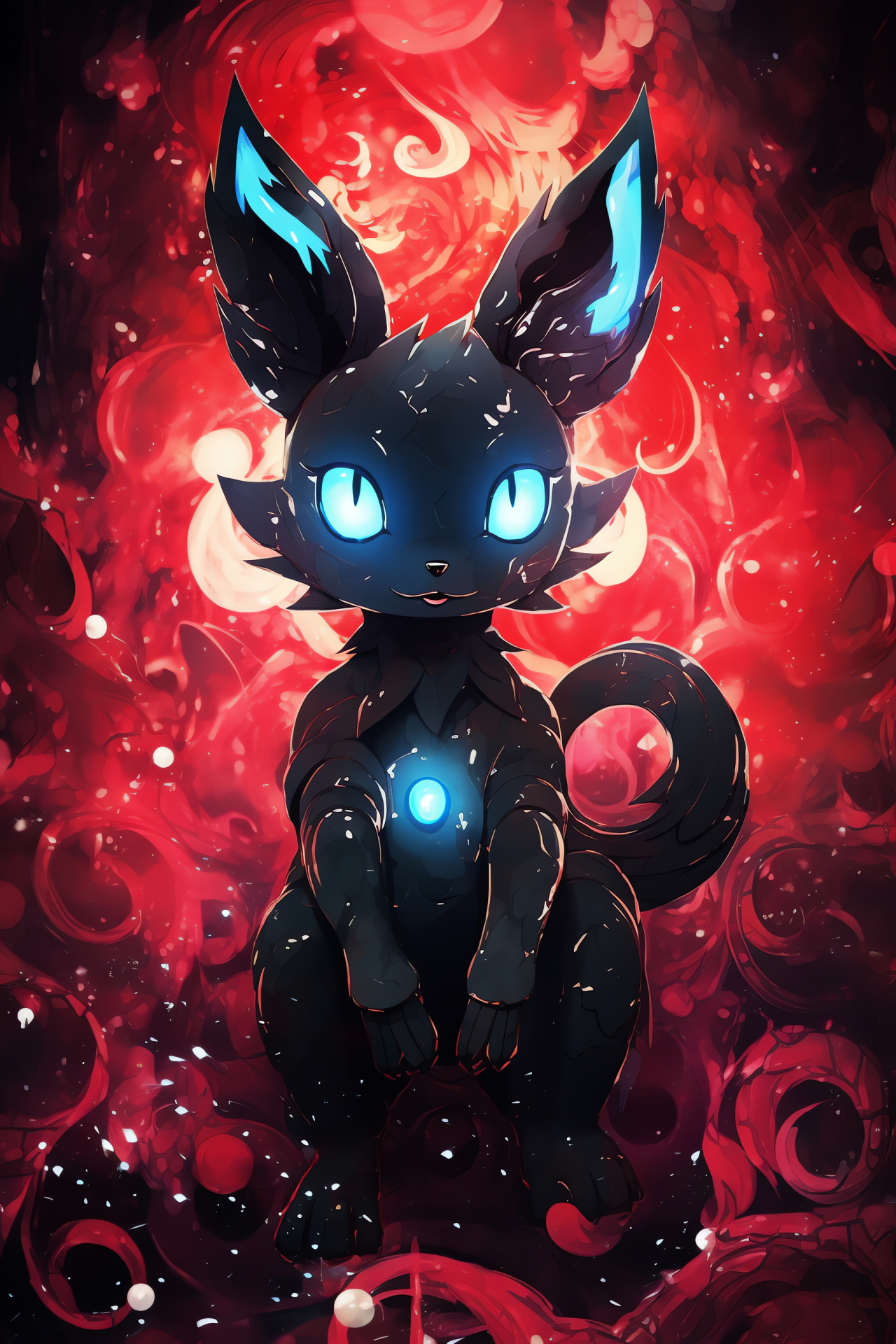 Shiny Umbreon presence, Dark-type evolution, Eeveelution family, night-themed fur, standoffish demeanor, HD Phone Wallpaper