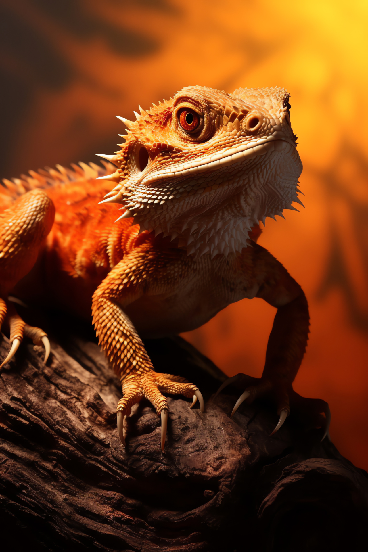 Bearded dragon, Pogona vitticeps, Australian native, Desert dweller, Reptile pet, HD Phone Image