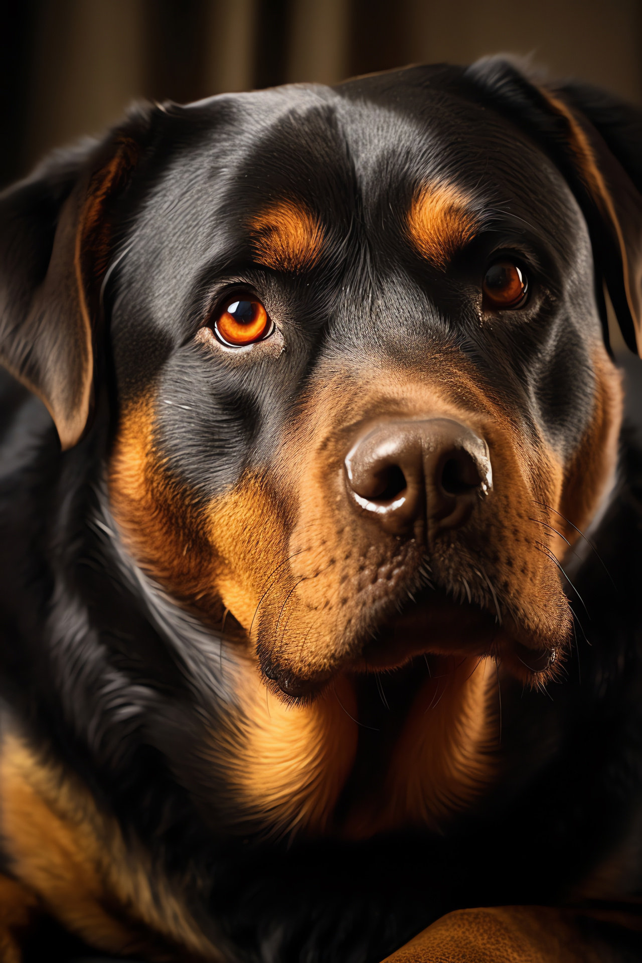 Playful Rottweiler, alert canine, dog breed, guard dog, animal portrait, HD Phone Wallpaper