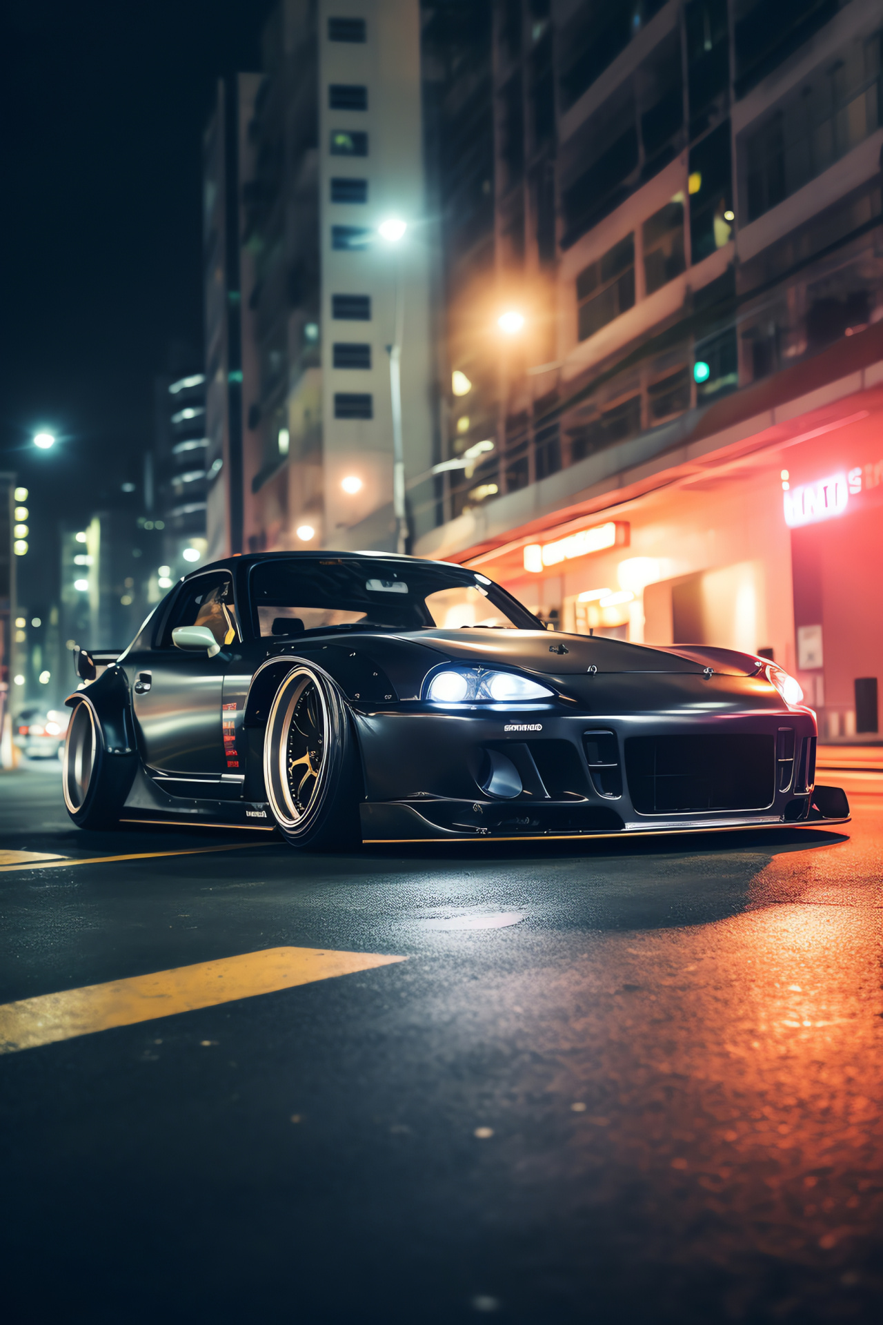 Honda S2000 sports, Tuning culture, Metropolis neon glow, Rocket Bunny body kit, Auto drifting, HD Phone Wallpaper