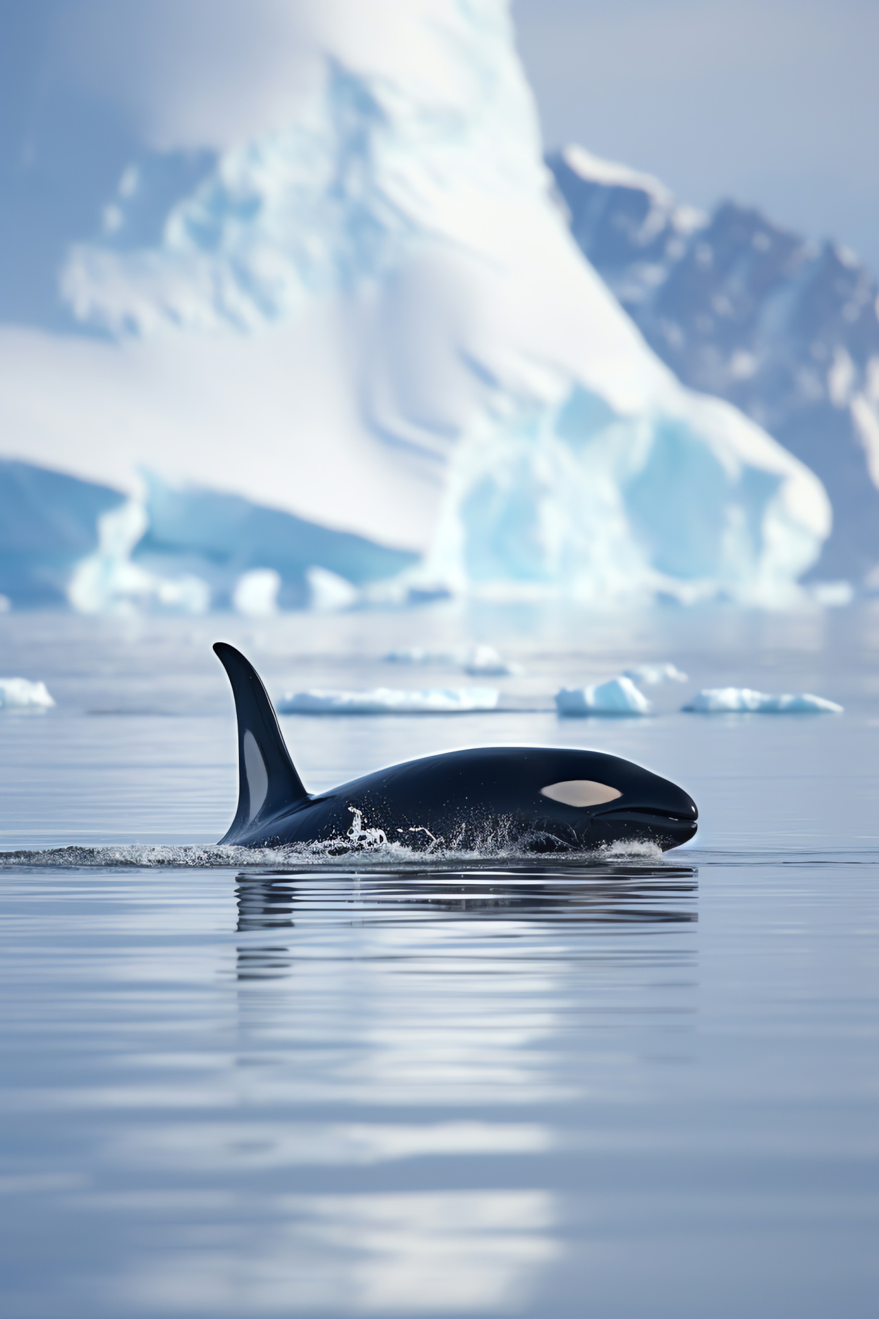 Antarctic Fin Whale, Underwater fauna, Polar marine life, Deep sea breach, Contrasting pattern, HD Phone Wallpaper