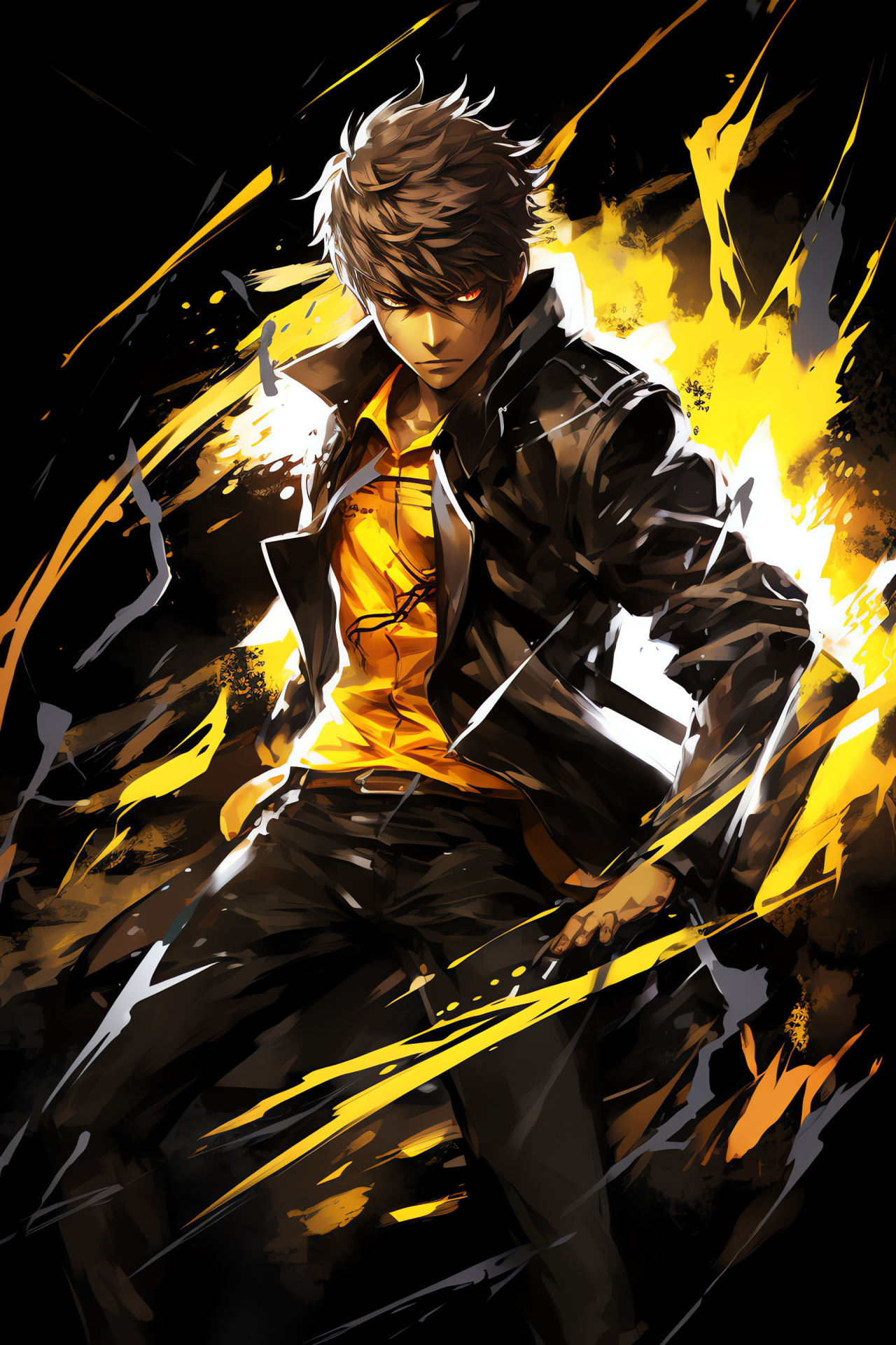 Kanji Tatsumi, Teen brawler, Combat scene, Chain weapon, Persona 4 intensity, HD Phone Wallpaper