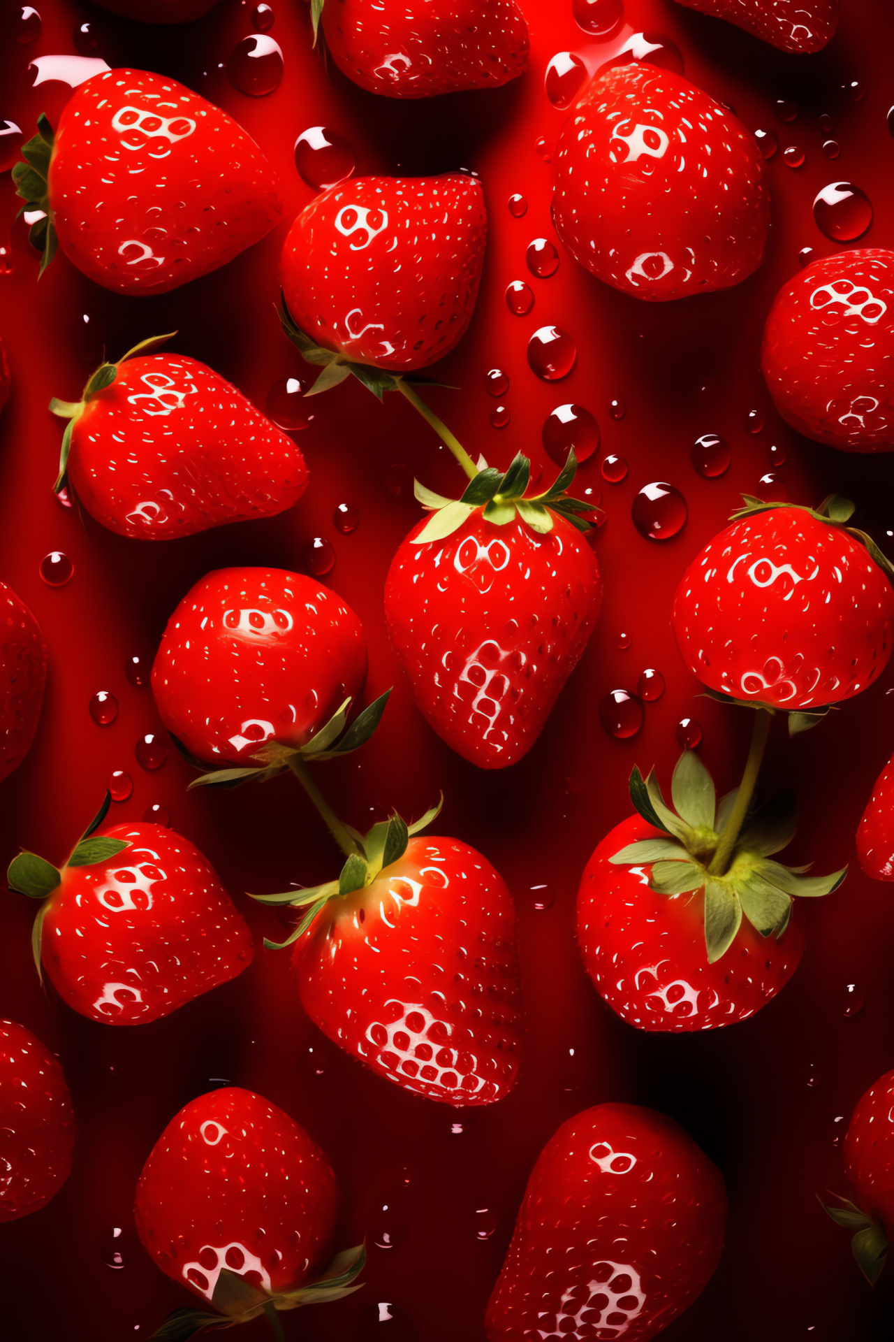 Strawberries, Interactive art, Glitchy texture, Modern effect, Fruit visuals, HD Phone Wallpaper