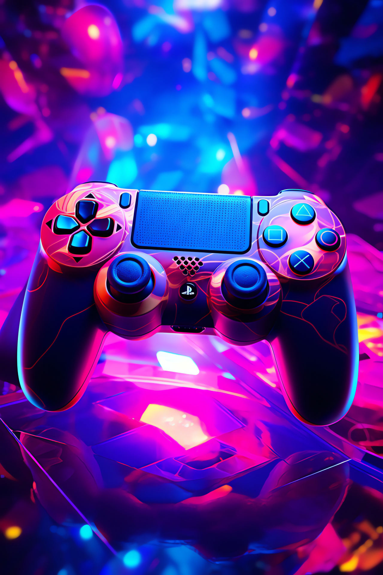 Gaming handset, Neon allure, Lively pattern, Gamer sensation, Console enthusiasm, HD Phone Wallpaper