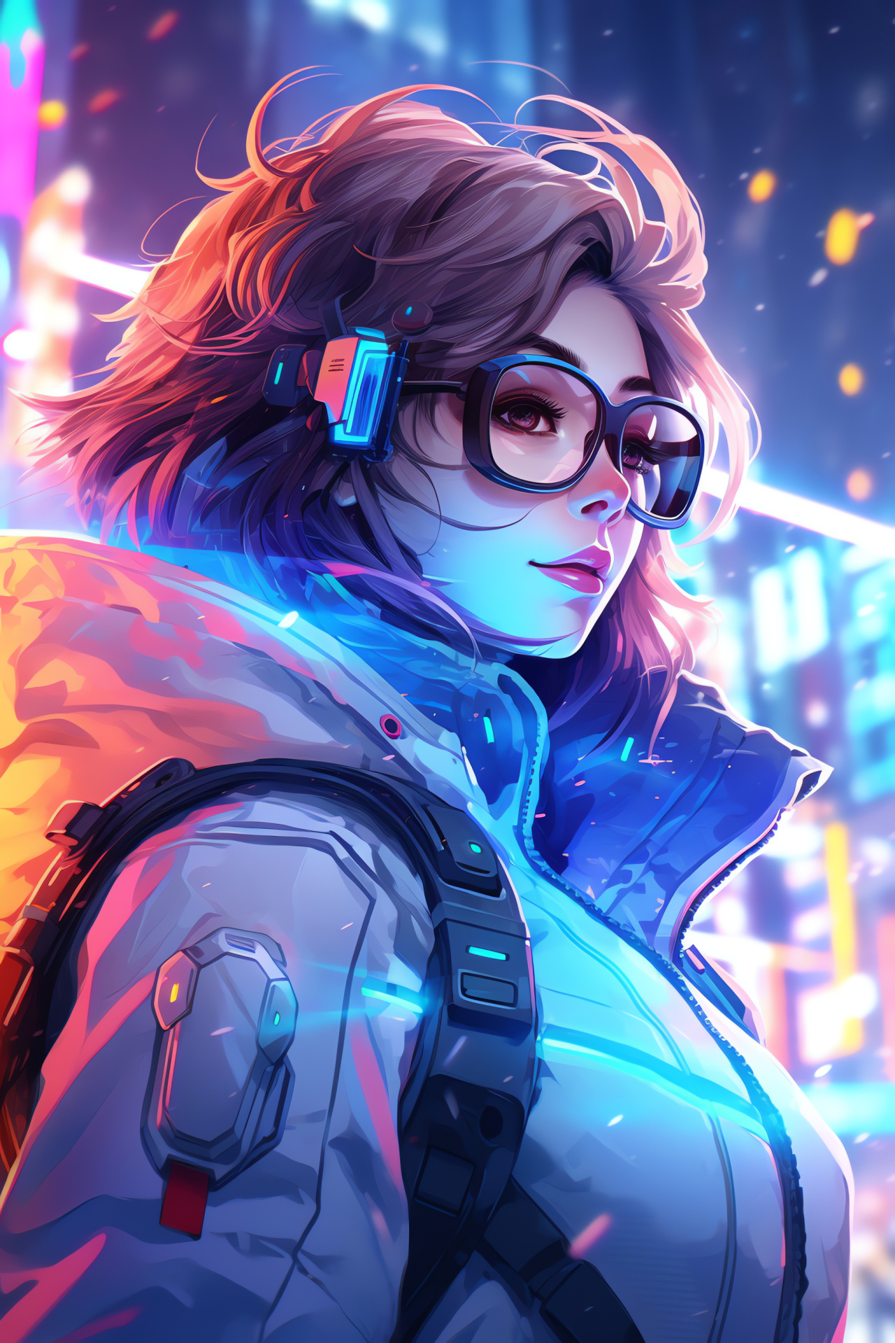 Strategic Overwatch Mei, ingenious warrior, frozen barrier, Korean landscape, science fiction setting, HD Phone Image