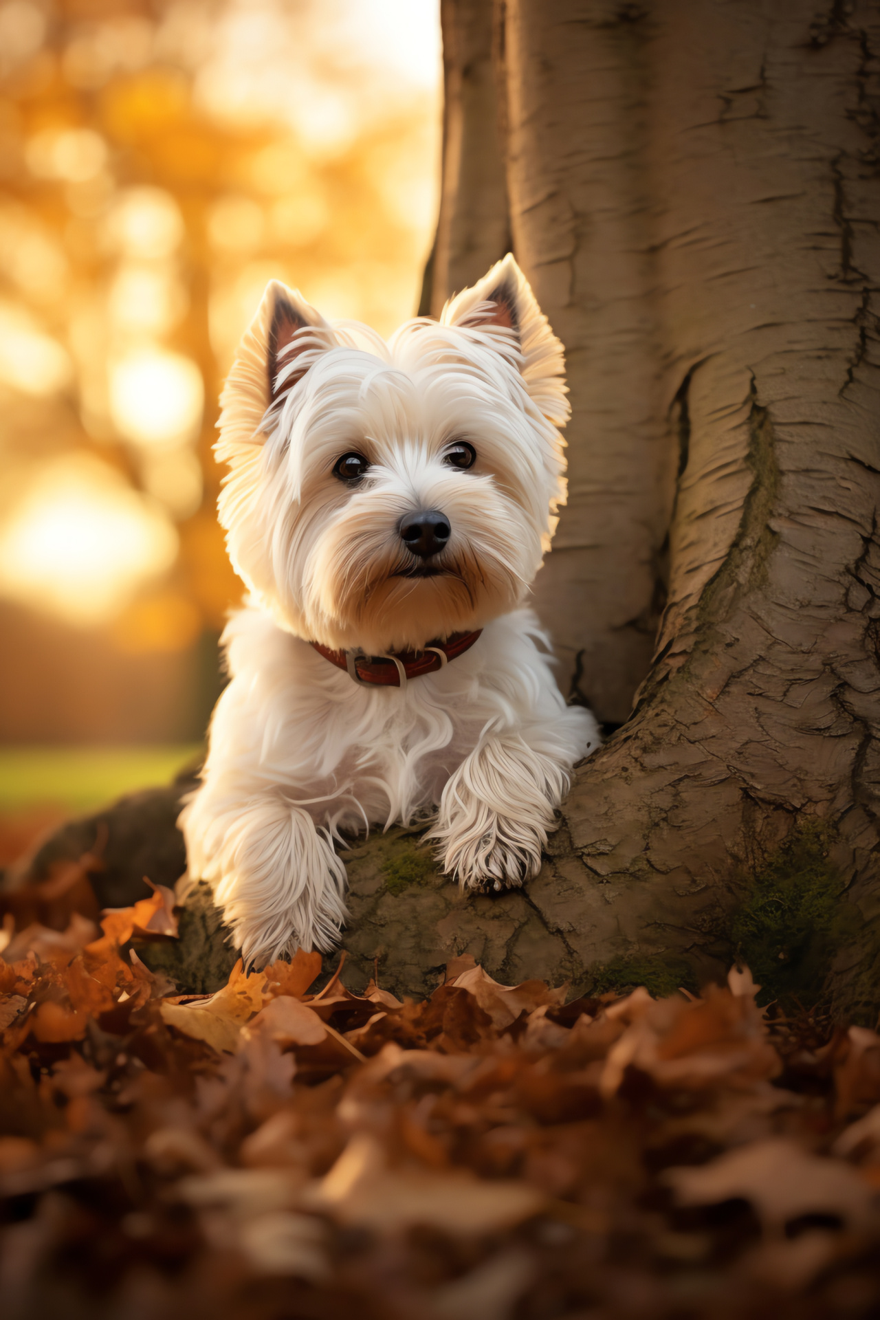 Westie in nature, small white dog, adorable pet, canine friend, breed characteristics, HD Phone Image