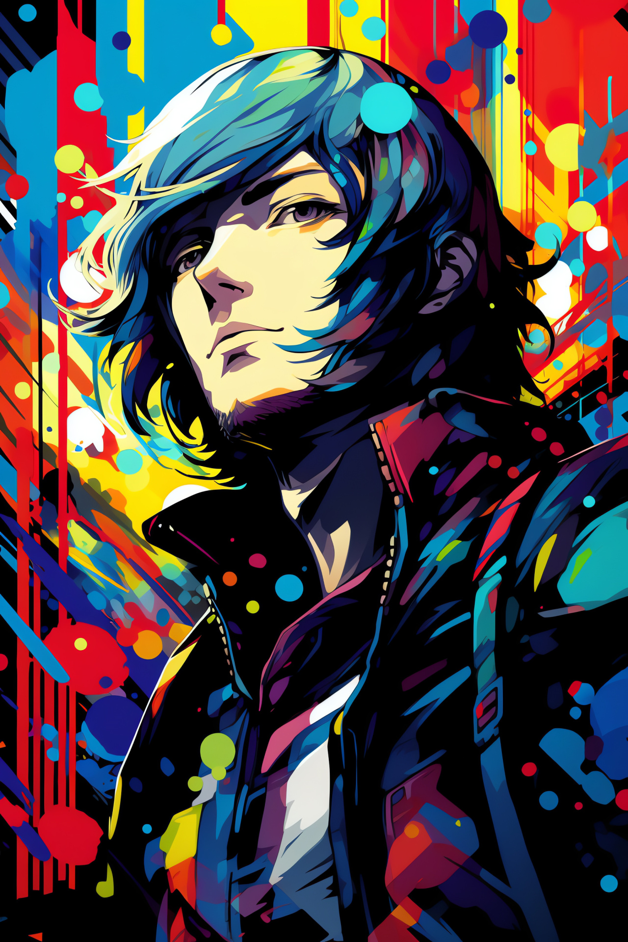 Persona 3 protagonist, Blue-eyed hero, Game uniform, Anime game design, Digital role-playing, HD Phone Wallpaper