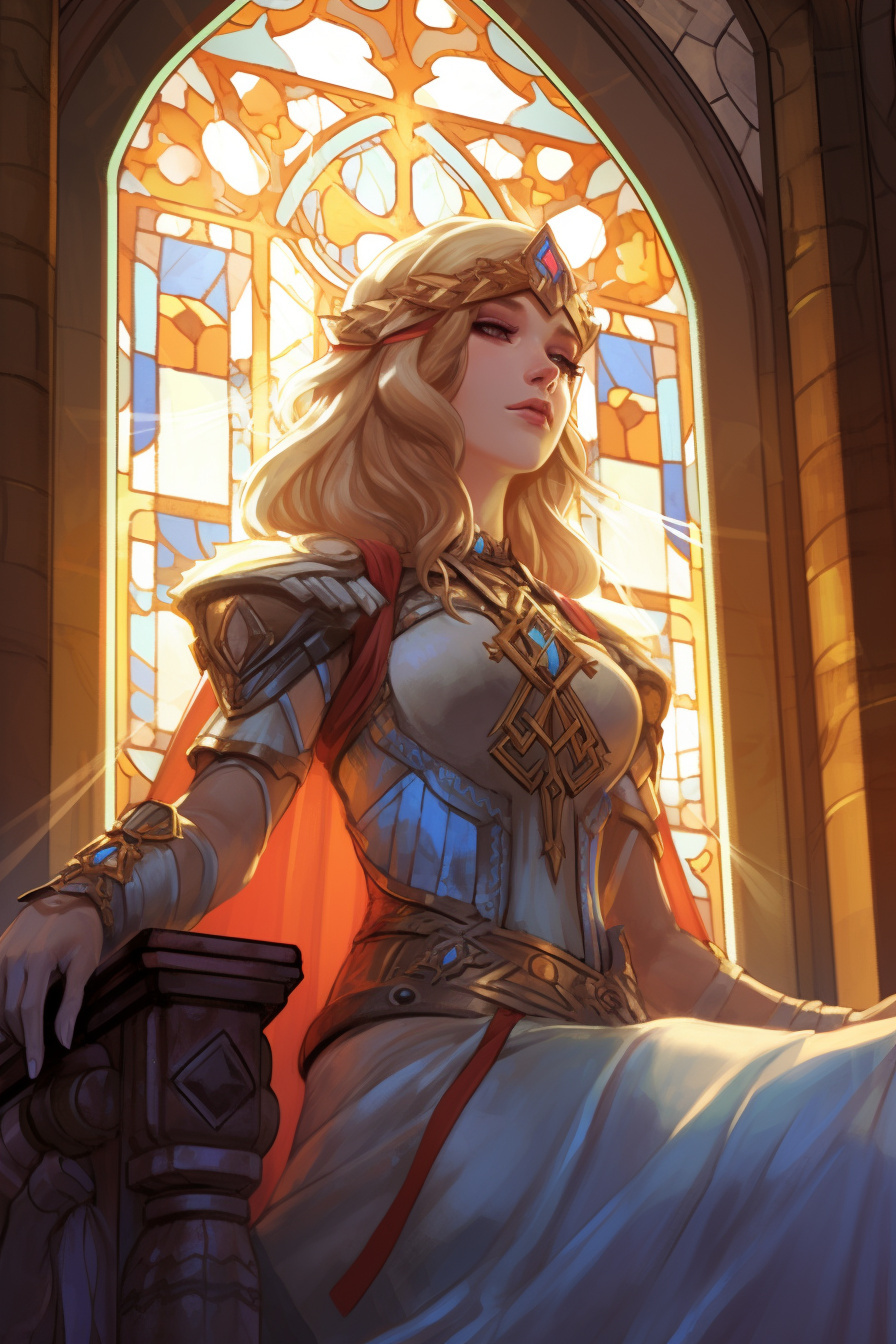 Princess Zelda gaming, Hyrule Castle interior, regal seat, luminous aura, religious imagery, HD Phone Wallpaper