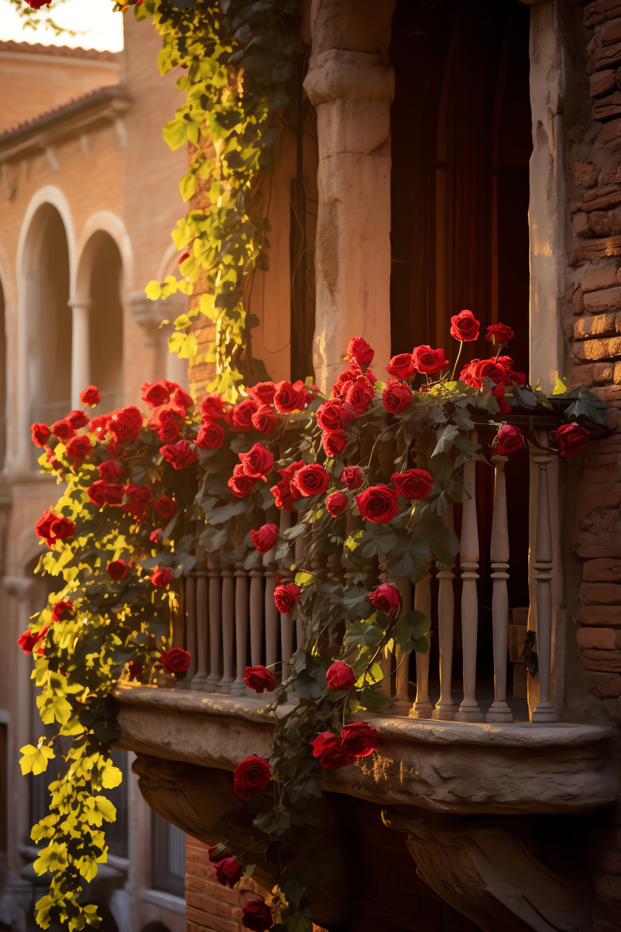 Valentine destination, Historical Verona, Love-infused city, Mythical balcony, Fragrant roses, HD Phone Image