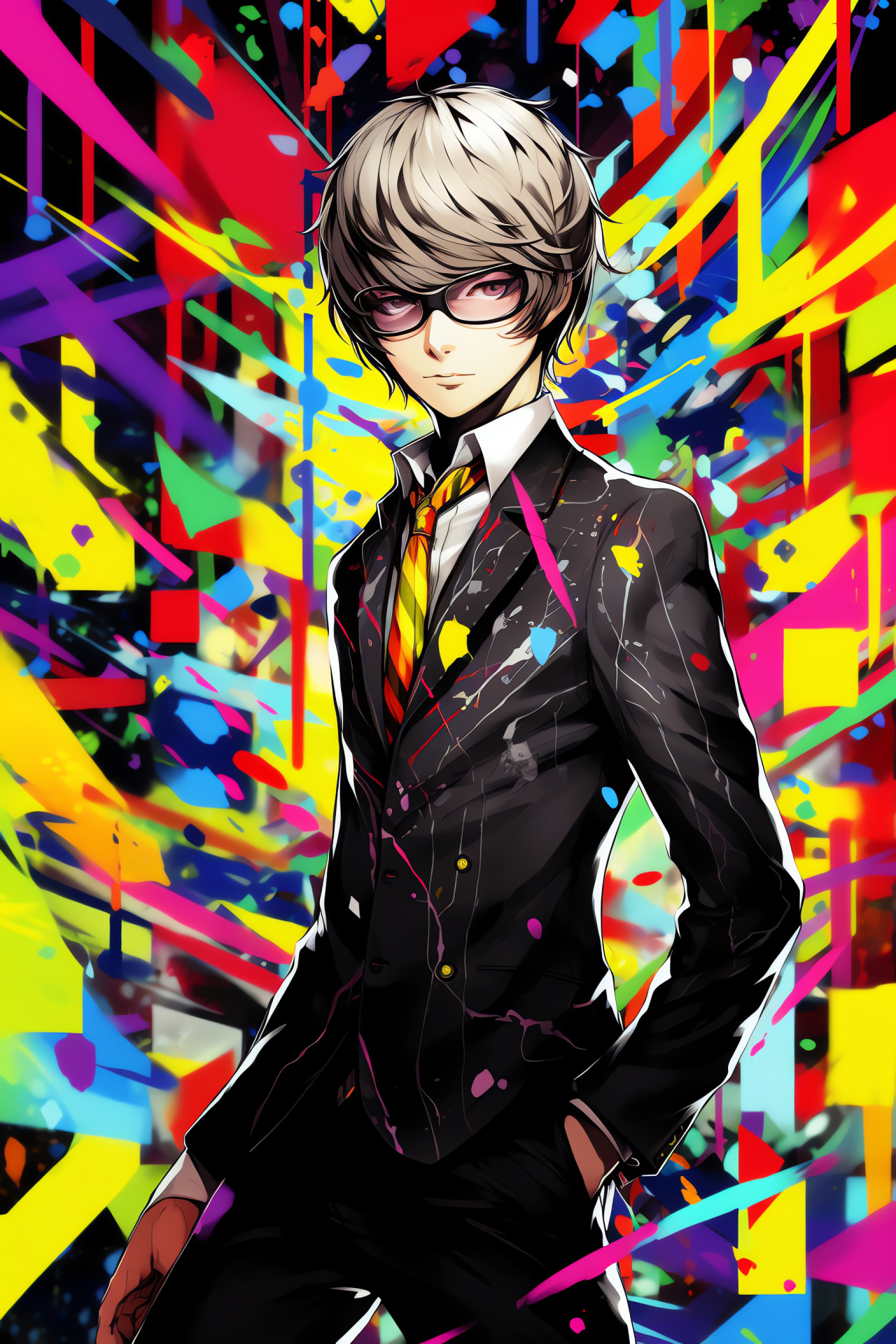 Persona 4 HD, Yu Narukami protagonist, Silver-haired character, JRPG gaming, Inaba adventures, HD Phone Wallpaper