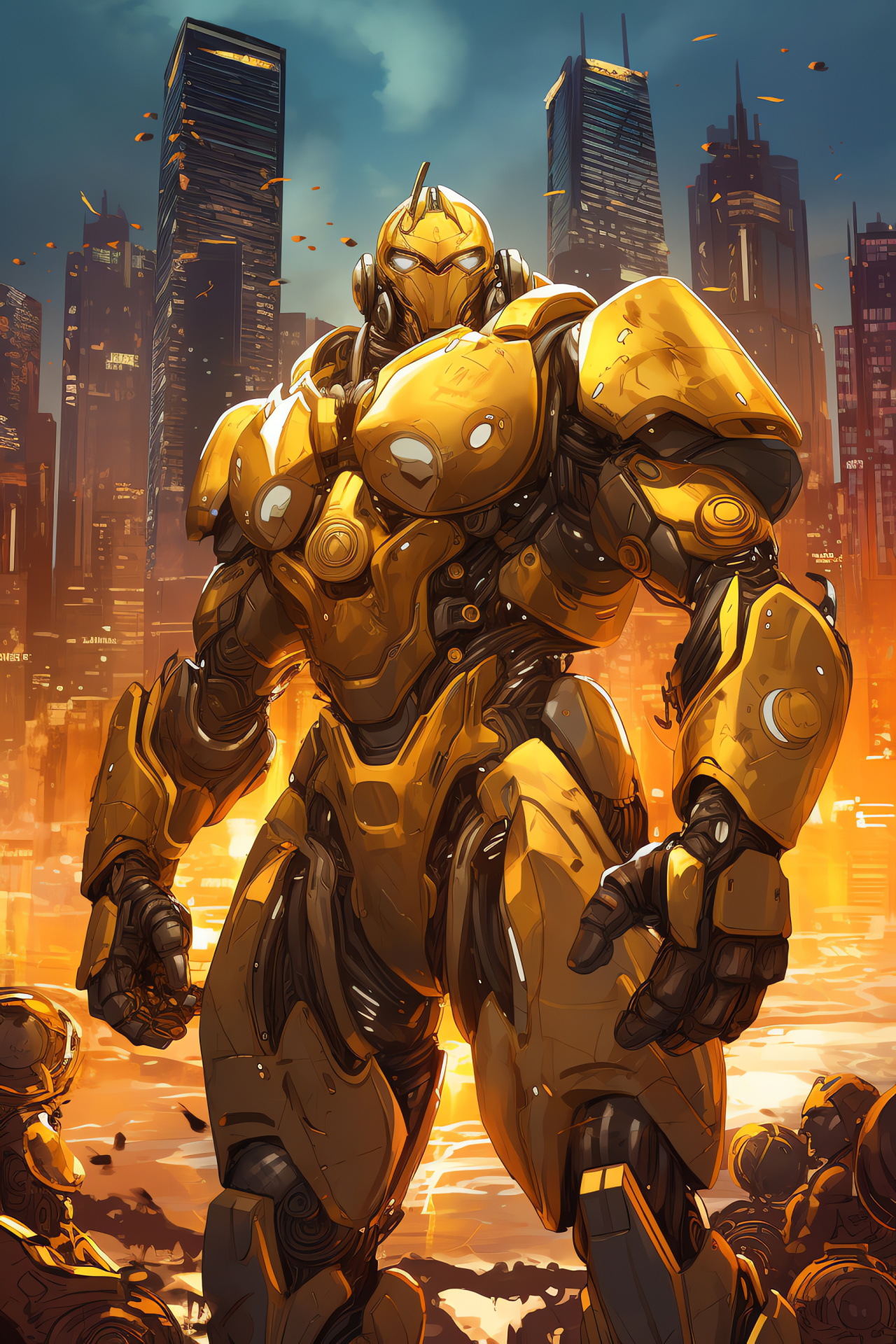 Guardian Omnic Orisa, Robotic defender, Numbani protector, Peacekeeping force, Technological marvel, HD Phone Image