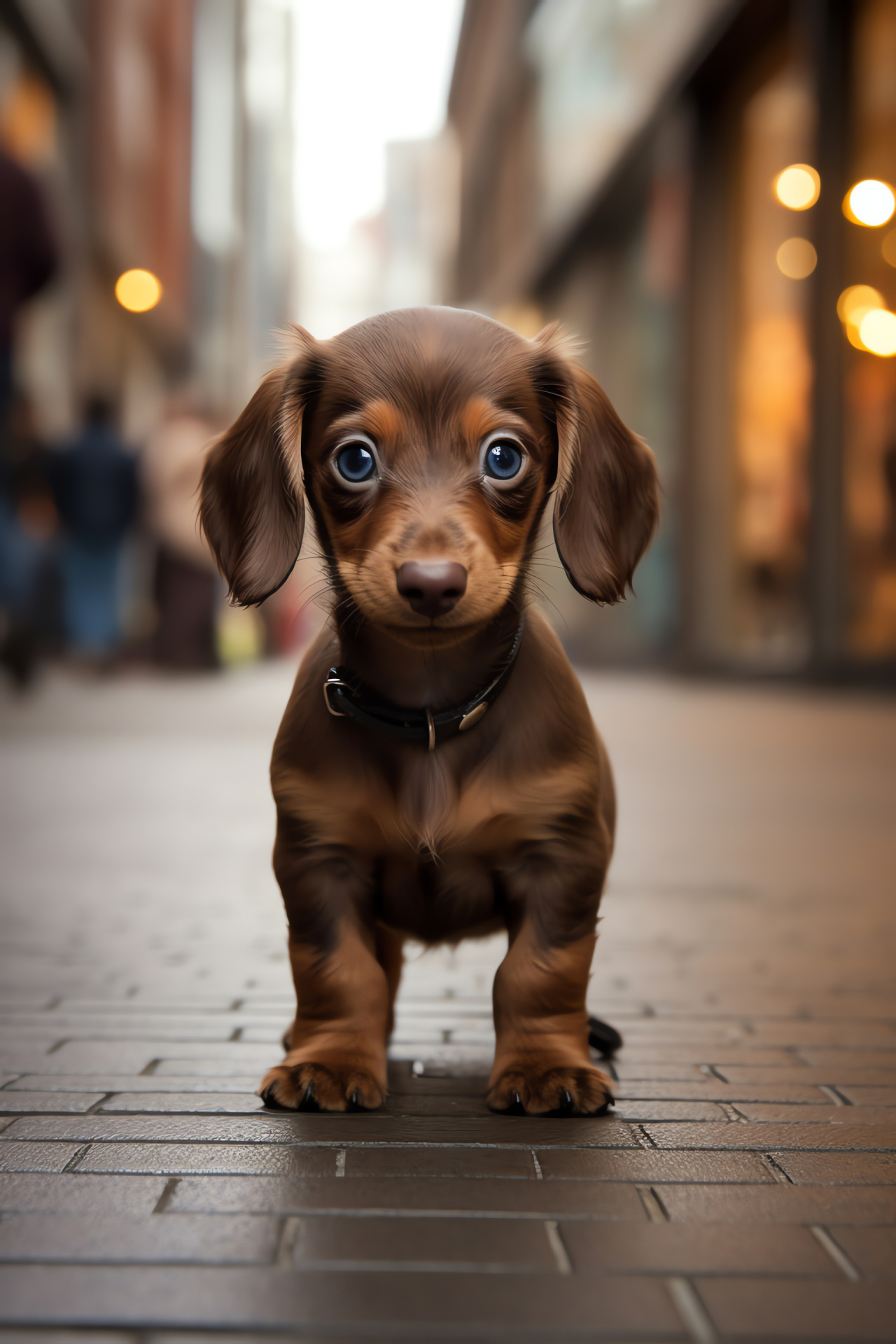 Dachshund puppy, Long-bodied short-legged dog, Distinct breed features, Smooth lustrous fur, Affectionate pup with rich tones, HD Phone Image