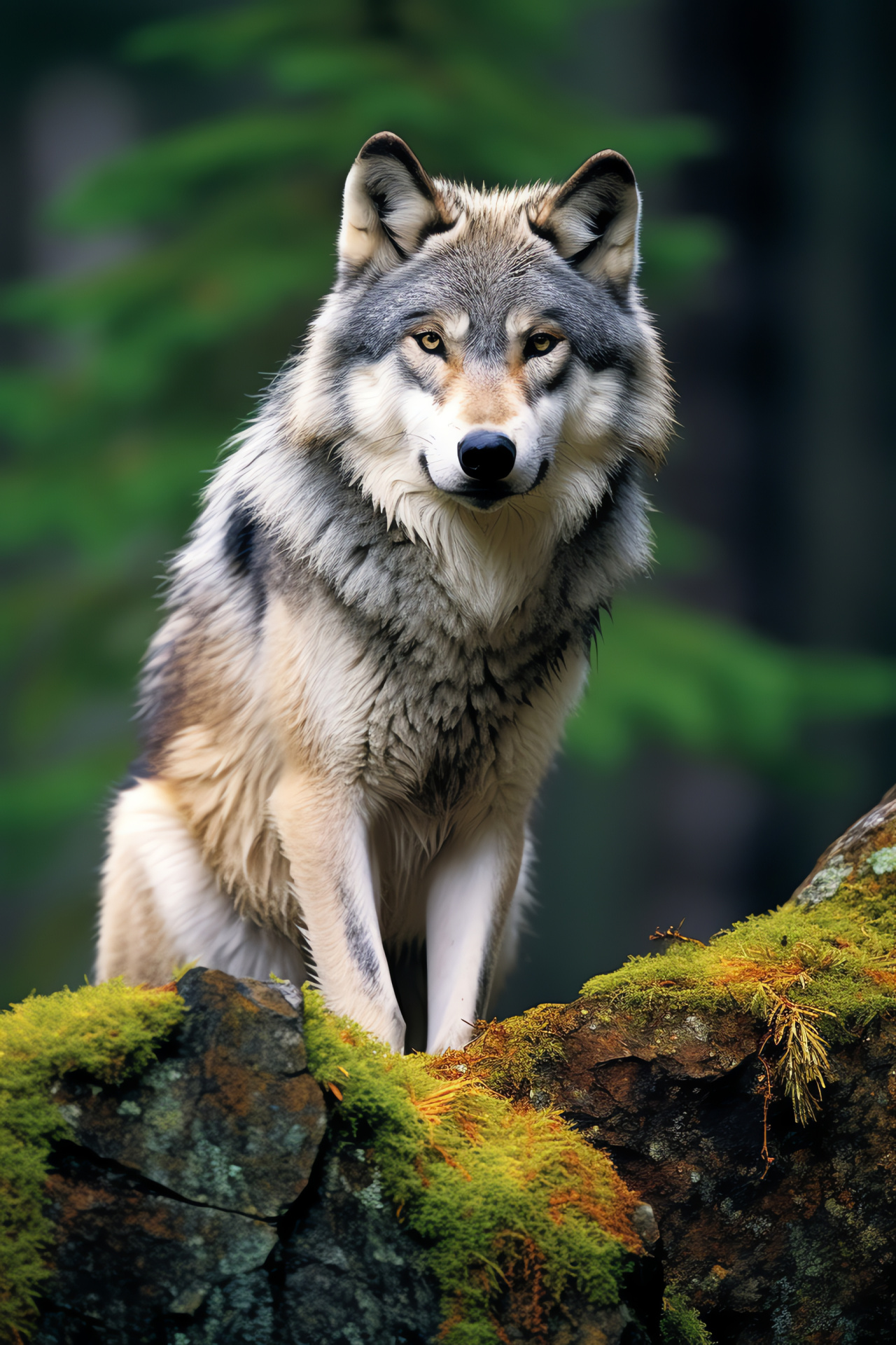 Timber wolf, lupine vision, pelage shades, wild canine, contrast fur, HD Phone Wallpaper